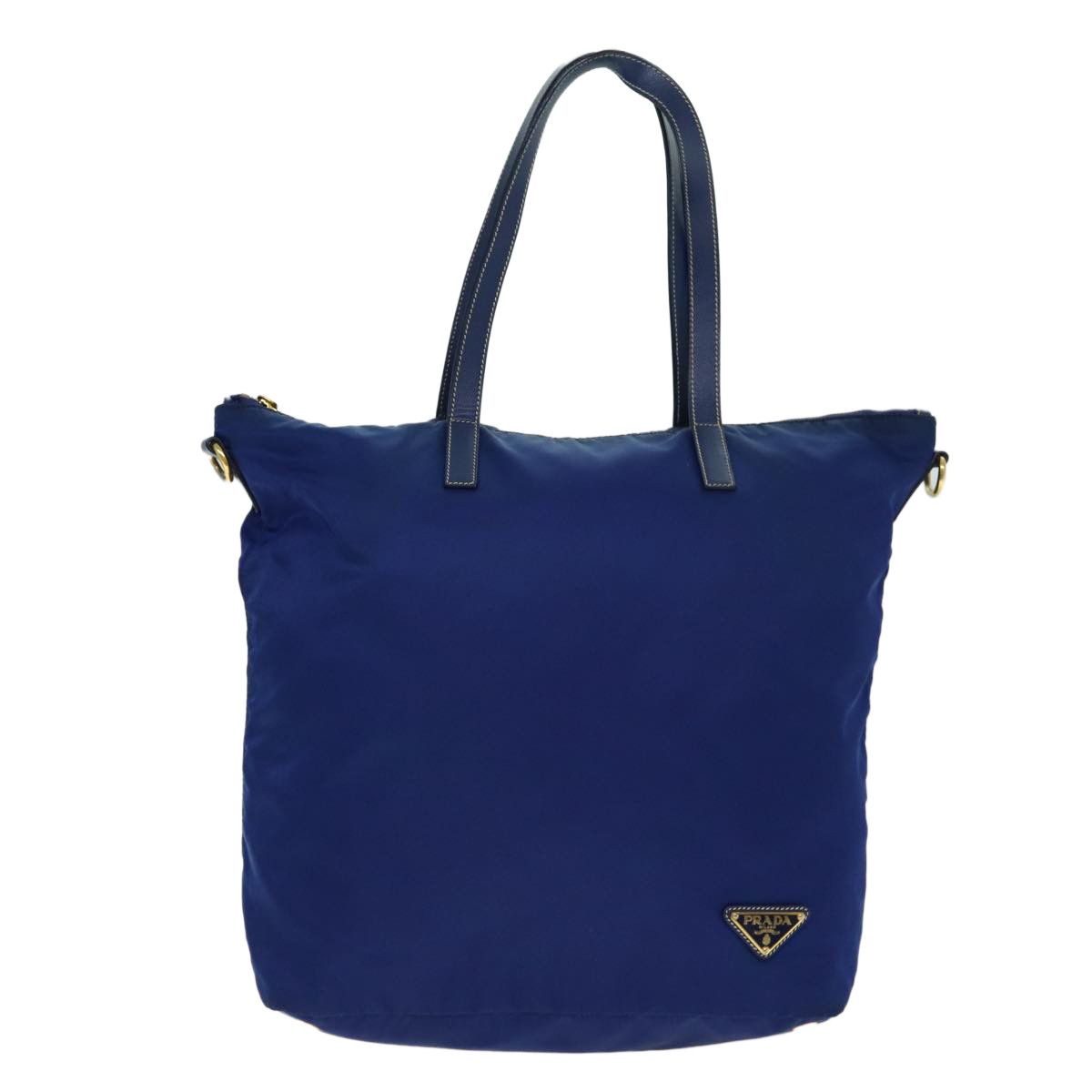 Prada Tessuto Blue Synthetic Tote Bag (Pre-Owned) Size ONE SIZE - 1 Thumbnail