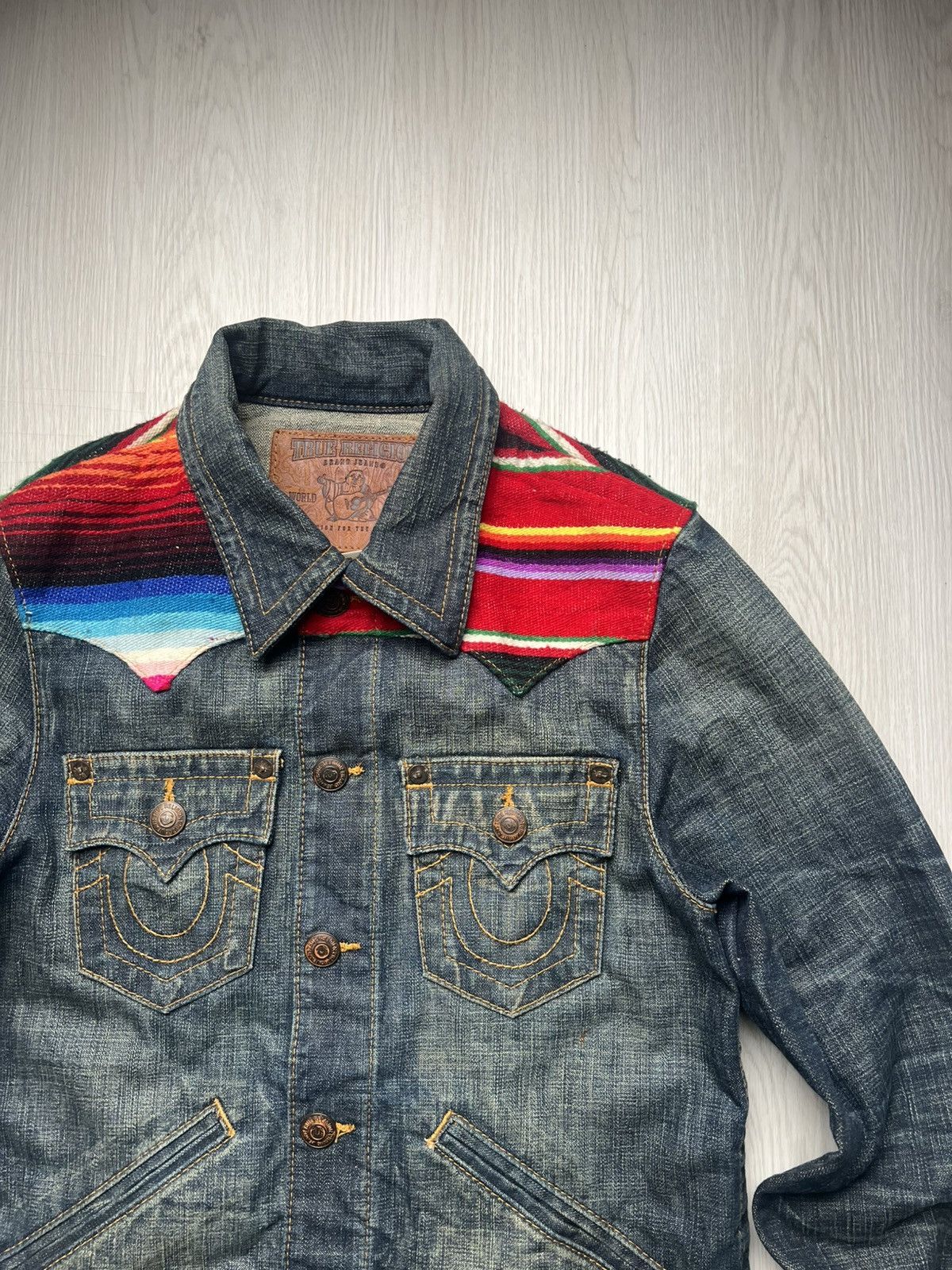 True Religion True Religion Multicolor Johnny Baja Western Denim Jacket Size US S / EU 44-46 / 1 - 3 Thumbnail