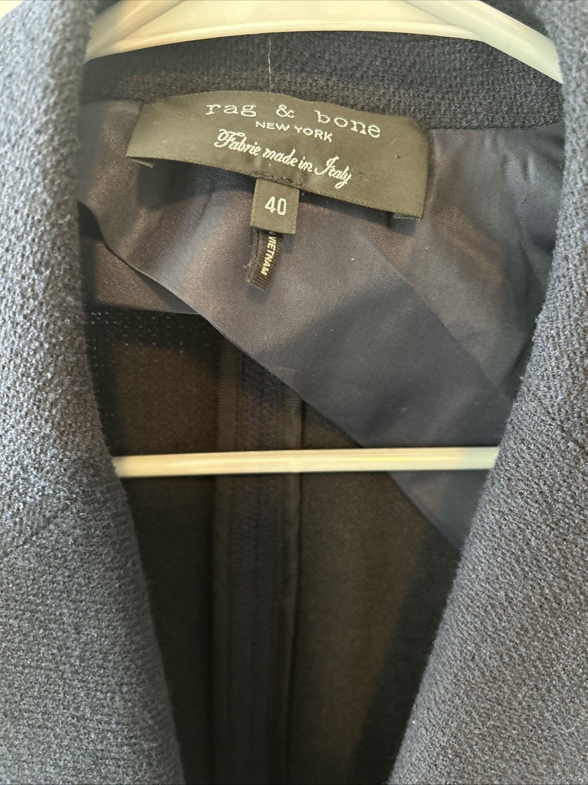 Rag & Bone rag & bone Navy Textured Italian Fabric Blazer – Size 40 Size 40R - 2 Thumbnail