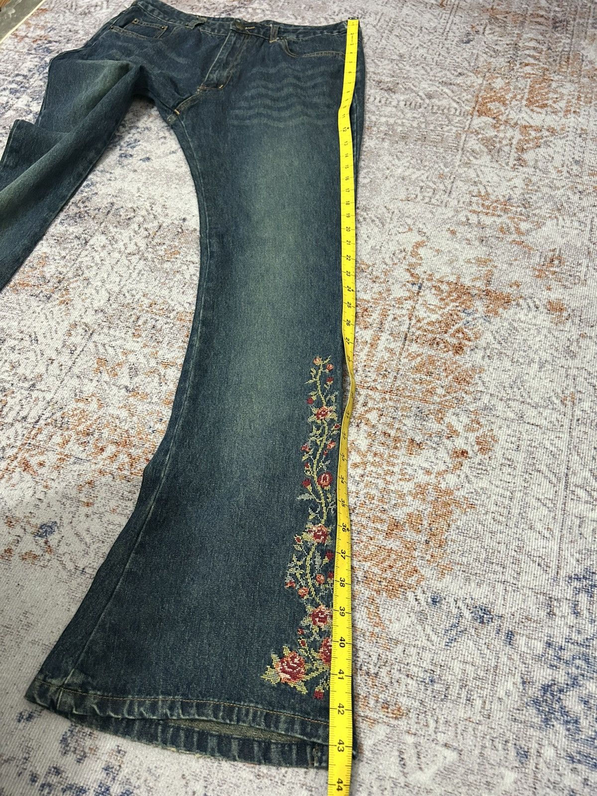 If Six Was Nine Jouer Aux Echecs Flared Bell Buttom Jeans Size US 32 / EU 48 - 20 Thumbnail