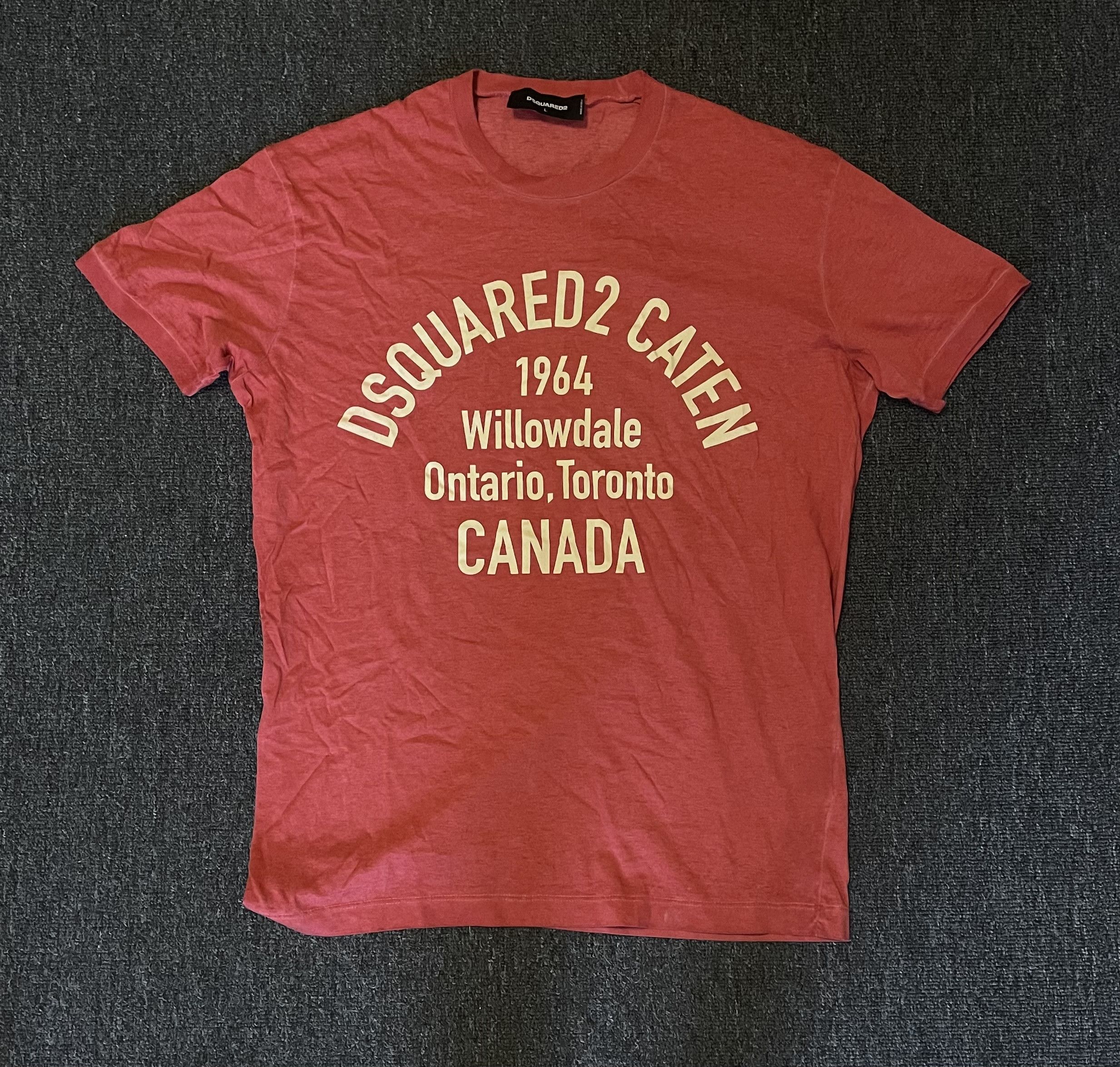 DSQUARED2 red washed T-shirt size L