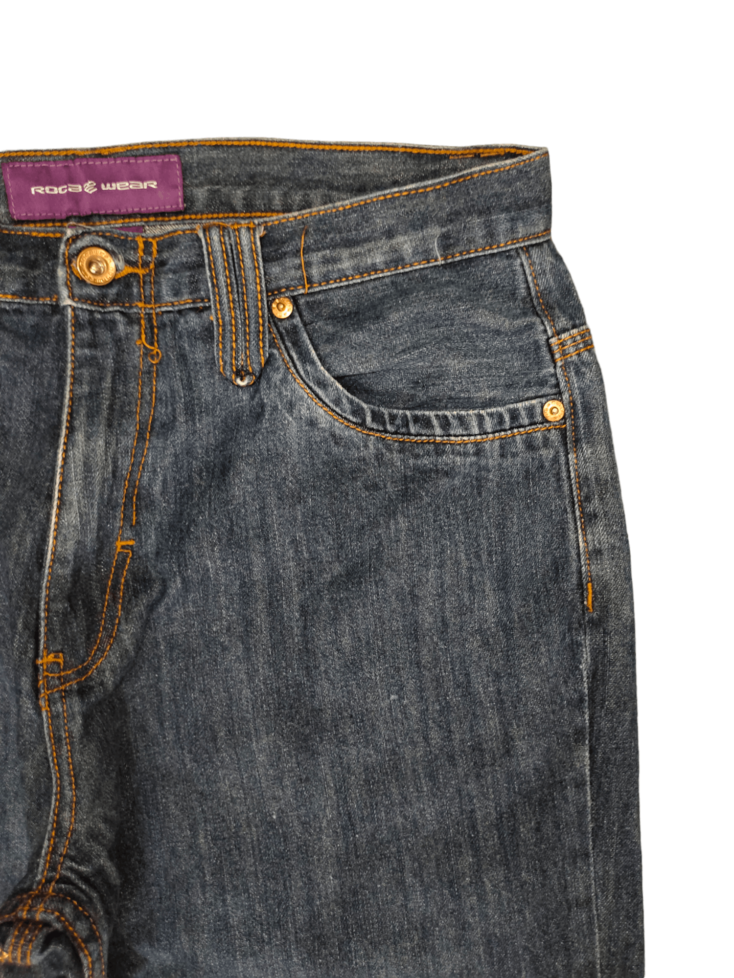 Rocawear Baggy Jean Rocawear Gold Embroidered Wide Leg Denim Y2k Jnco Size US 32 / EU 48 - 11 Thumbnail