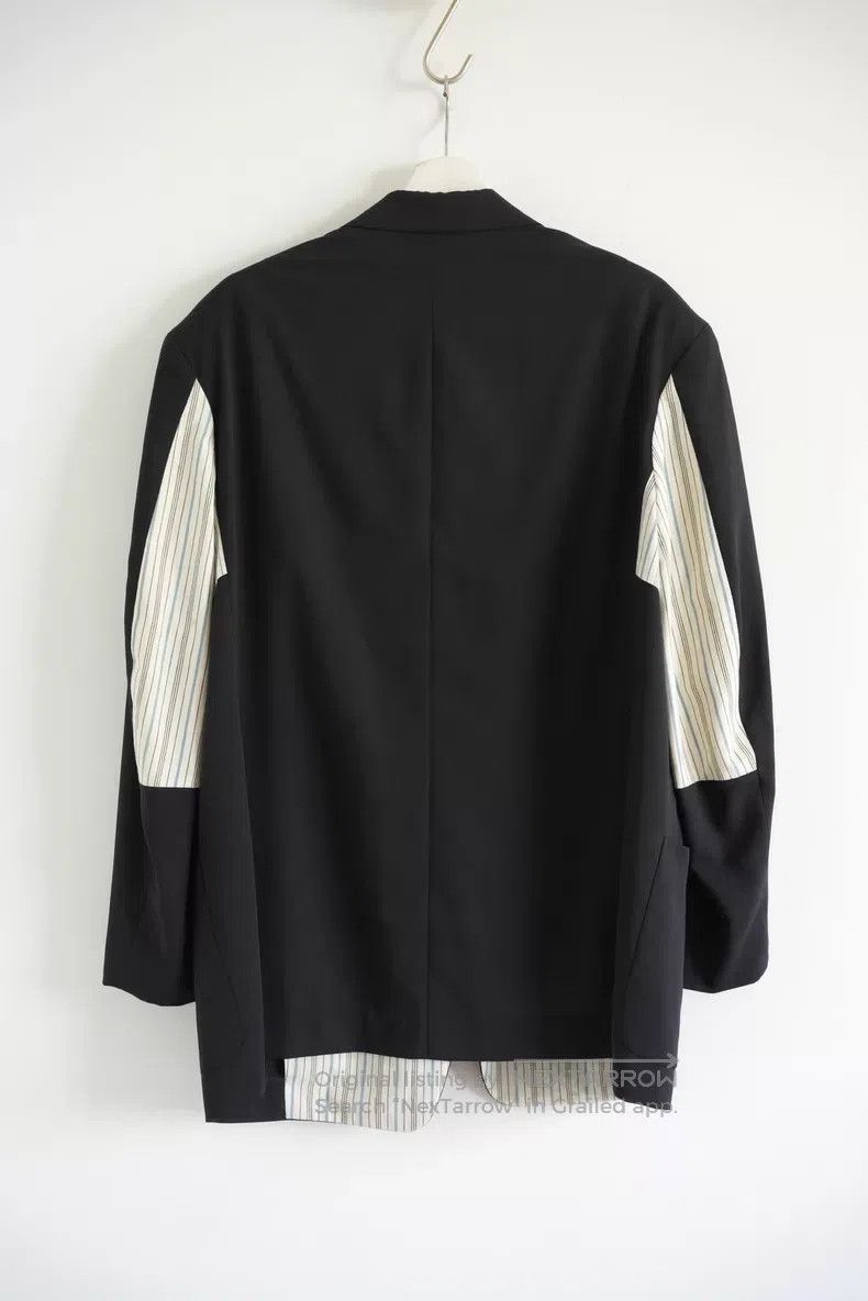 Yohji Yamamoto Yohji Yamamoto size s 93ss white stripe patchwork blazer Size 38S - 2 Thumbnail