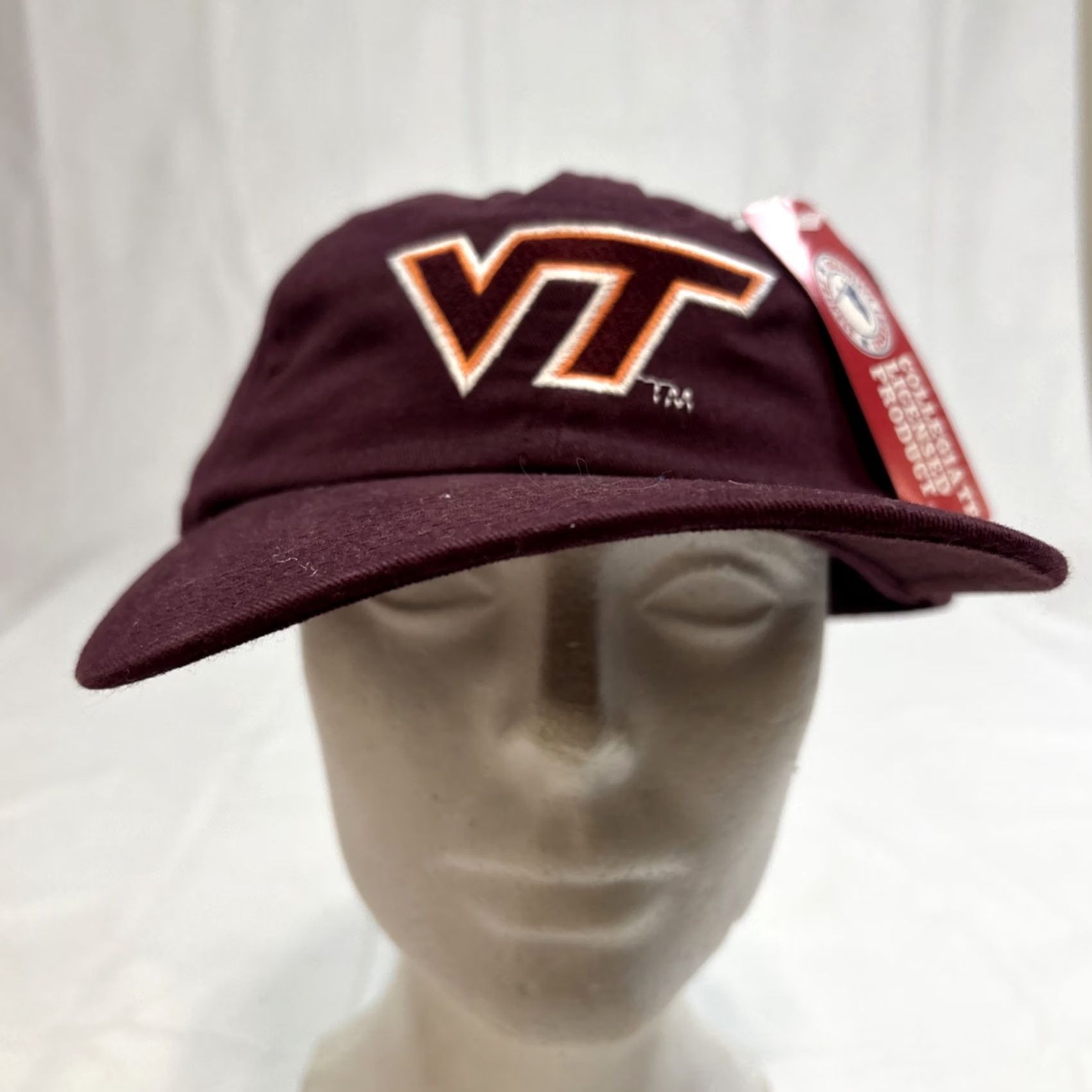 Vintage Head To Toe Virginia Tech Baseball Cap Adjustable Strapback Red NOS Deadstock Mens One Size Cap Size ONE SIZE - 2 Thumbnail