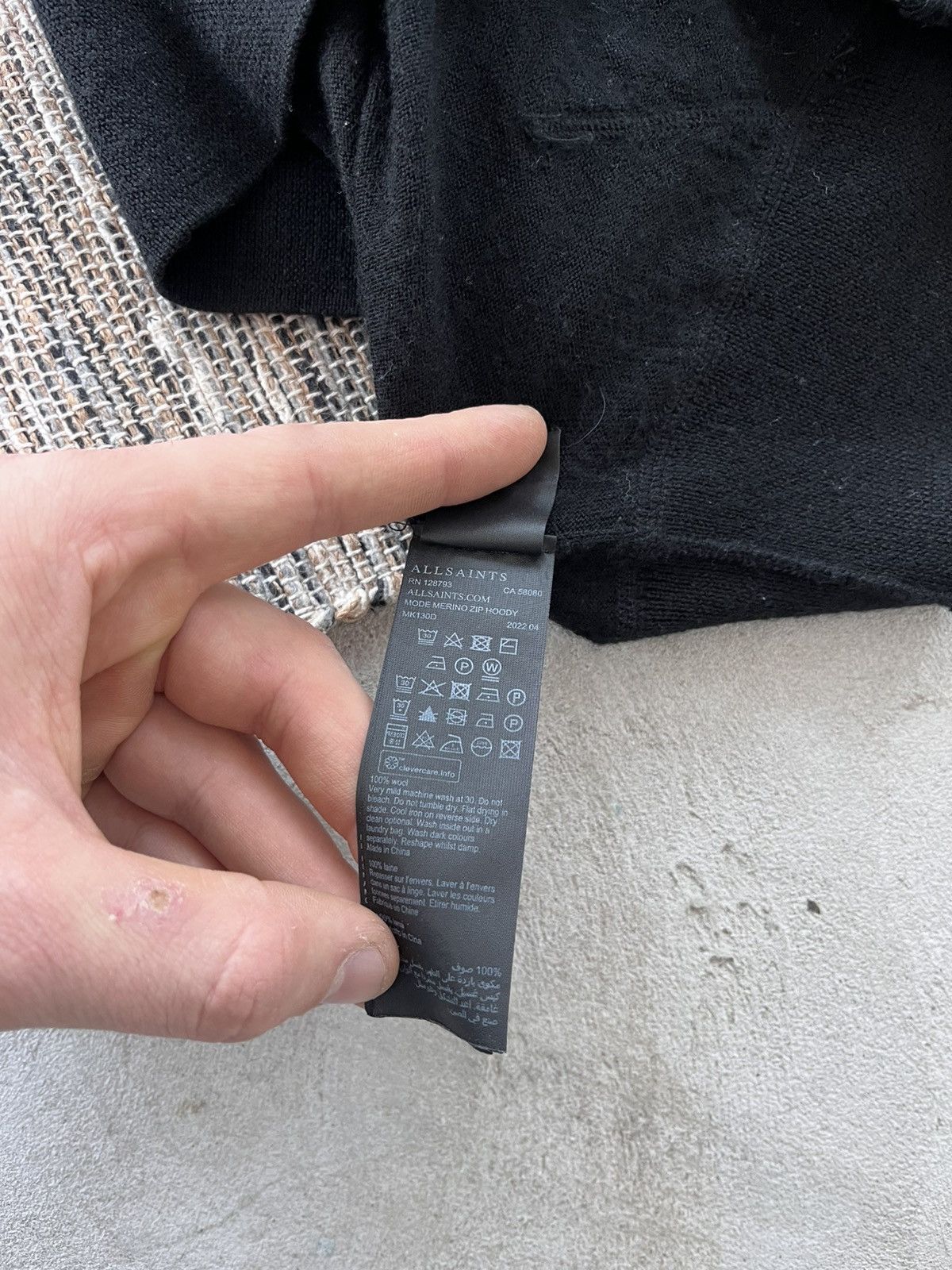 Allsaints Vintage Allsaints Black Merino Wool Zip Hoodie Punk Opium Size US M / EU 48-50 / 2 - 11 Thumbnail