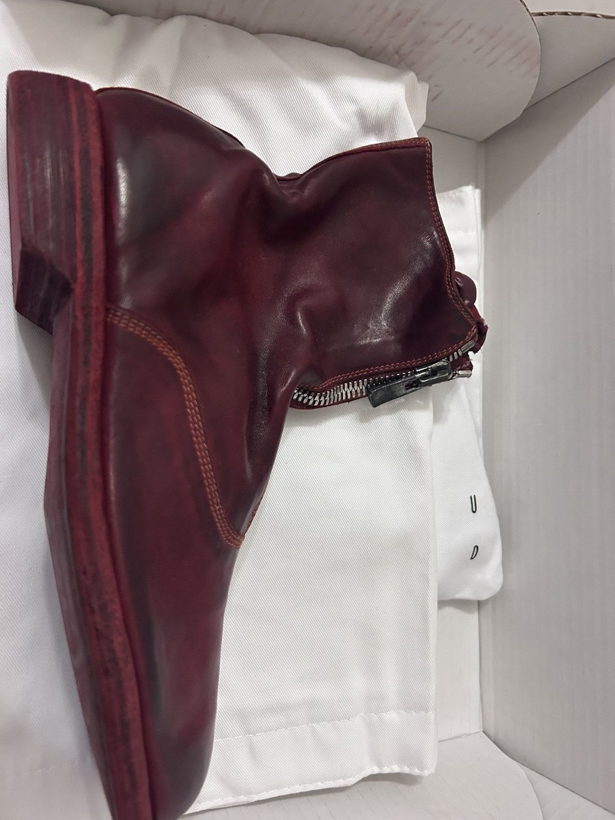 Guidi GUIDI 210 women’s red horse leather front zip ankle boots Size US 8 / IT 38 - 5 Thumbnail