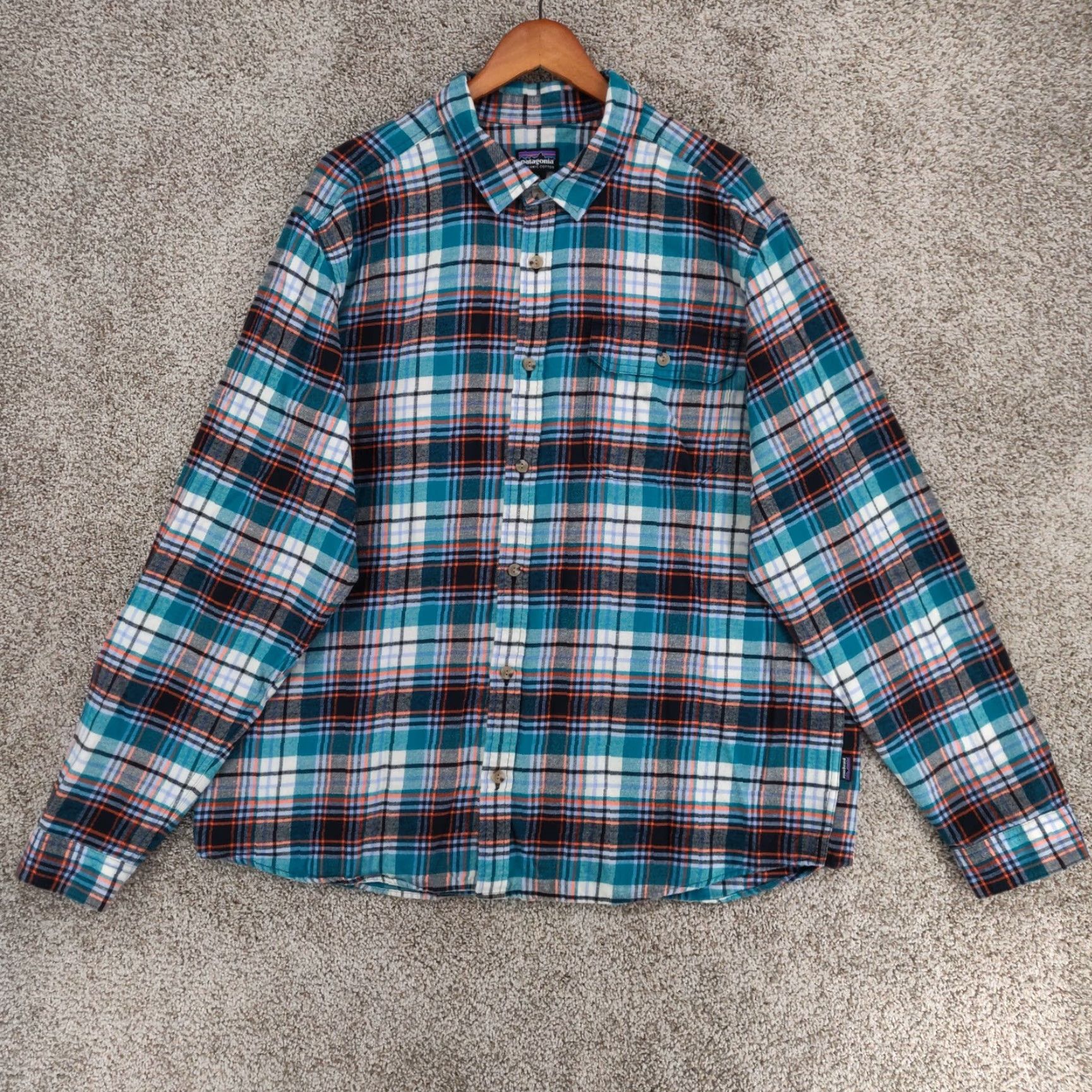 Patagonia Patagonia Shirt Mens 2XL Blue Plaid Lightweight Fjord Flannel Long Sleeve Button-Up Size US XXL / EU 58 / 5 - 2 Thumbnail