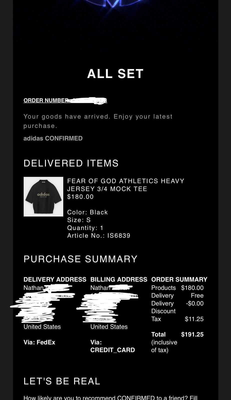 Adidas × Fear of God Adidas x Fear of God Athletics 3/4 Sleeve Sweatshirt Size US S / EU 44-46 / 1 - 10 Thumbnail