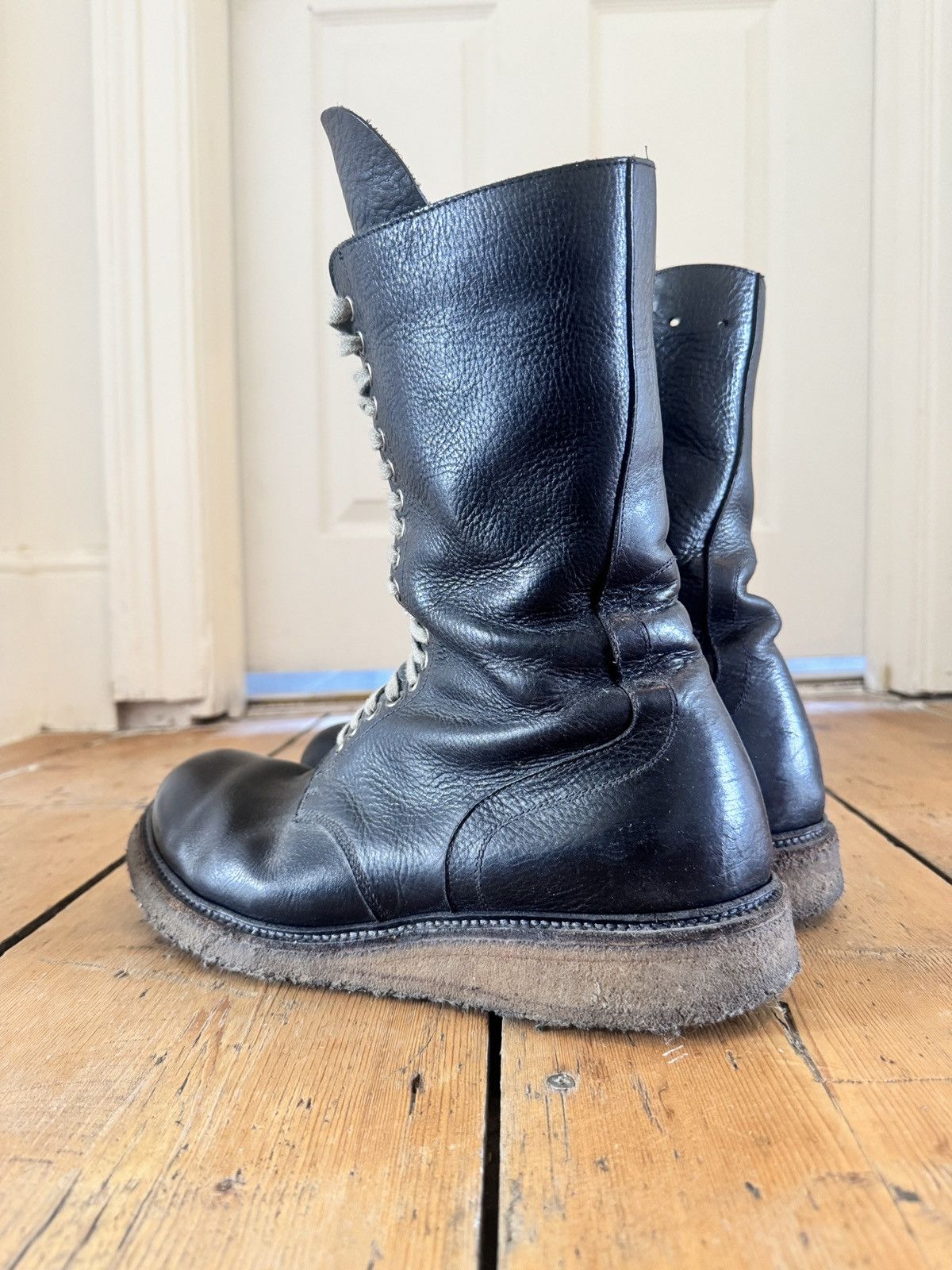 Rick Owens FW17 Glitter army boots with crepe soles Size US 11 / EU 44 - 4 Thumbnail