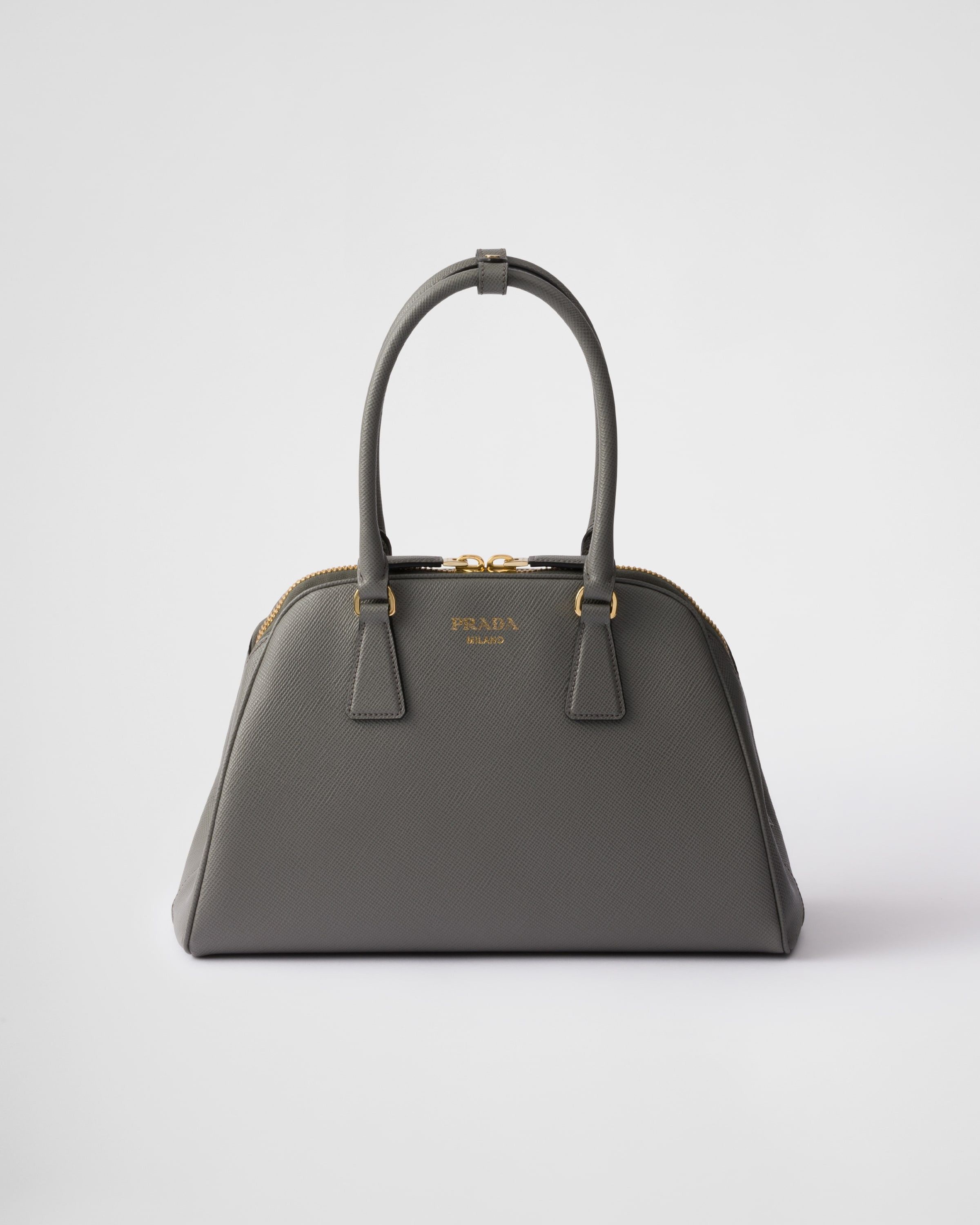 Prada o1la1rc1a0925 Size: OS / Medium Saffiano Leather Bag in Grey Size ONE SIZE - 1 Thumbnail