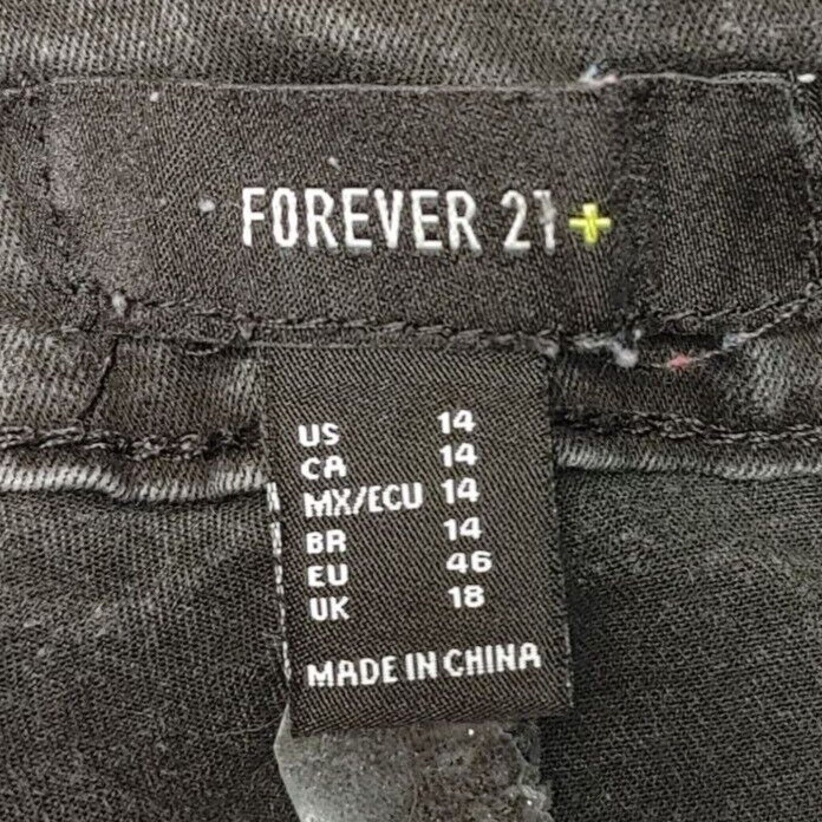 Other Forever 21+ Women's Black Denim Ankle Cropped Skinny Jeans Size 36" / US 14 / IT 50 - 4 Thumbnail