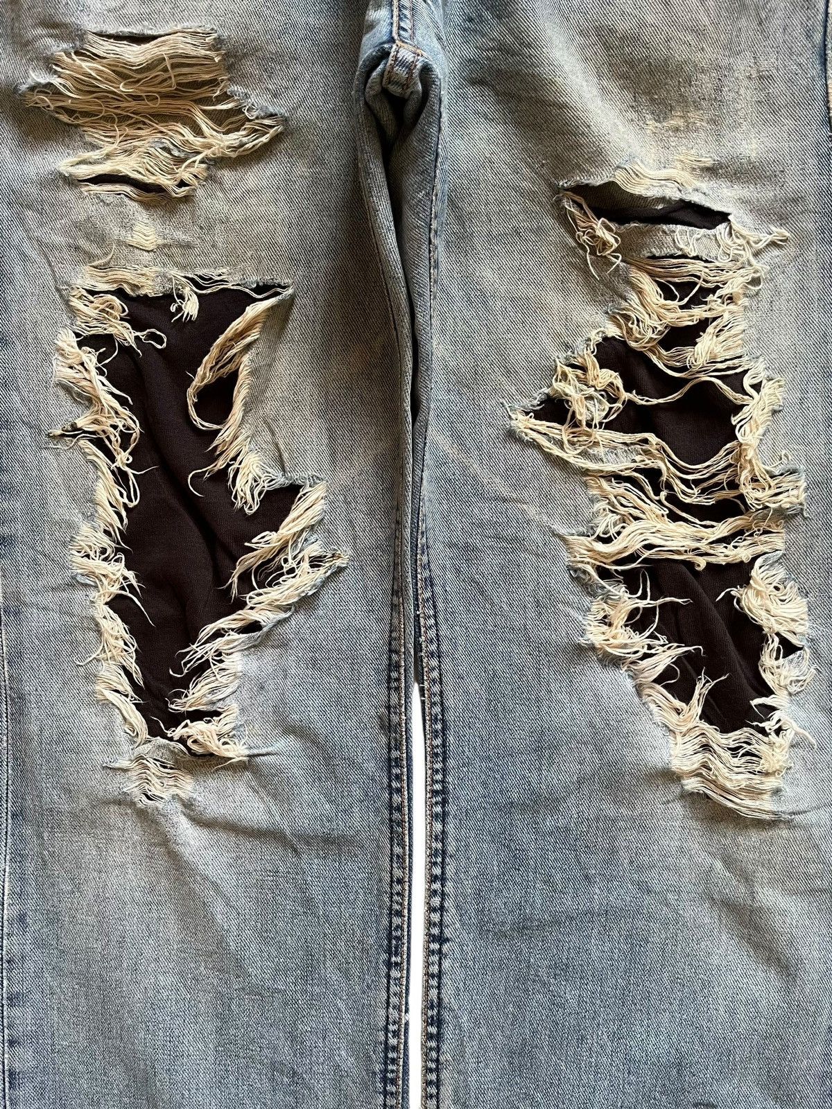 Japanese Brand × Lee Vintage Lee Japanese Selvedge Blue Wash Distress Baggy Jeans Size US 31 - 6 Thumbnail