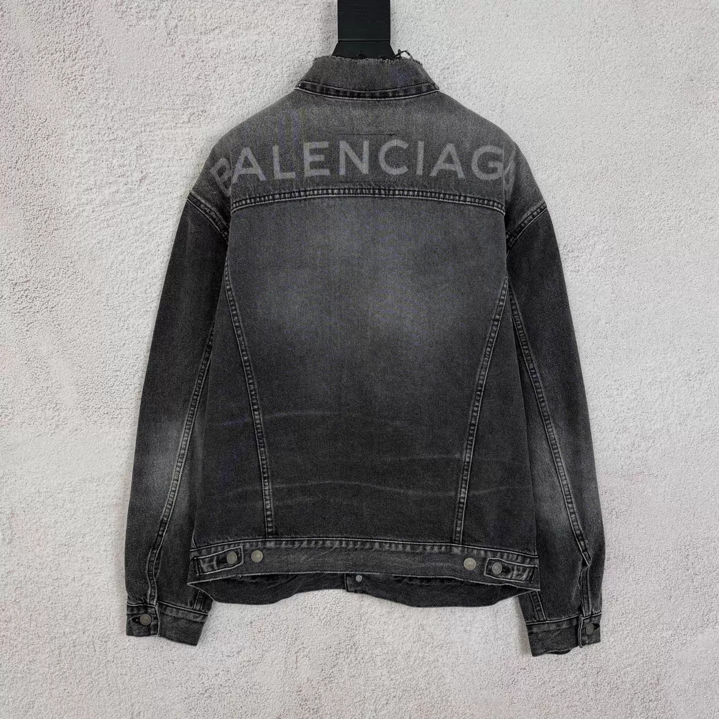 Balenciaga BLCG Washed Logo Denim Jacket Gray NWT 36 Size XS / US 0-2 / IT 36-38 - 2 Thumbnail
