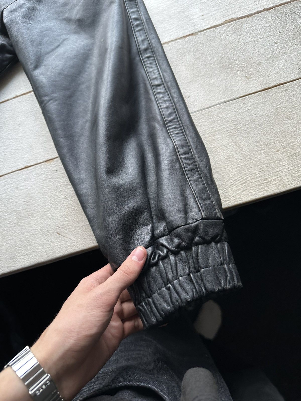 Other 🚨VNTG LEATHER JACKET AVANT GARDE ASYMMETRICAL BLACK MOTO Size US L / EU 52-54 / 3 - 15 Thumbnail