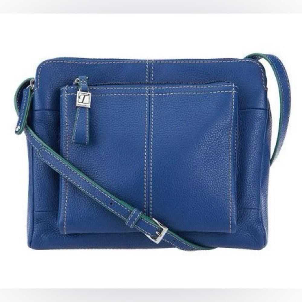 Designer Tignanello FUNCTIONISTA X-Body Leather Crossbody Royal Blue Size ONE SIZE - 1 Thumbnail
