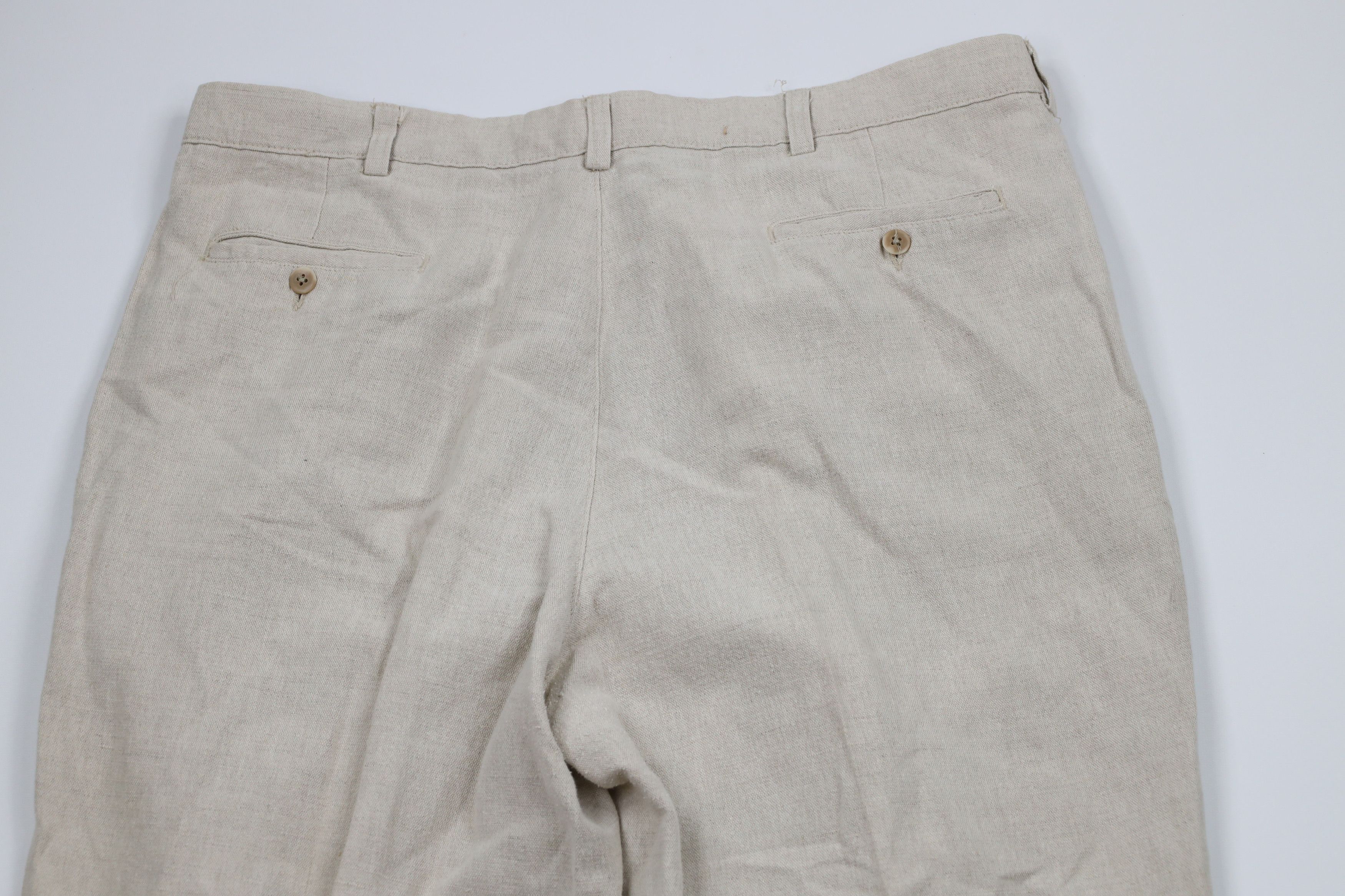 Vintage Vintage 90s Streetwear Cuffed Linen Blend Chino Pants Size US 38 / EU 54 - 10 Thumbnail