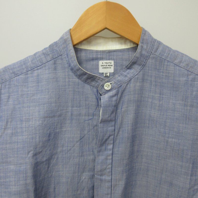 E. Tautz E. TAUTZ SAVILEROW COLLAR LESS SHIRT SIZE 15/5 Size US M / EU 48-50 / 2 - 3 Thumbnail