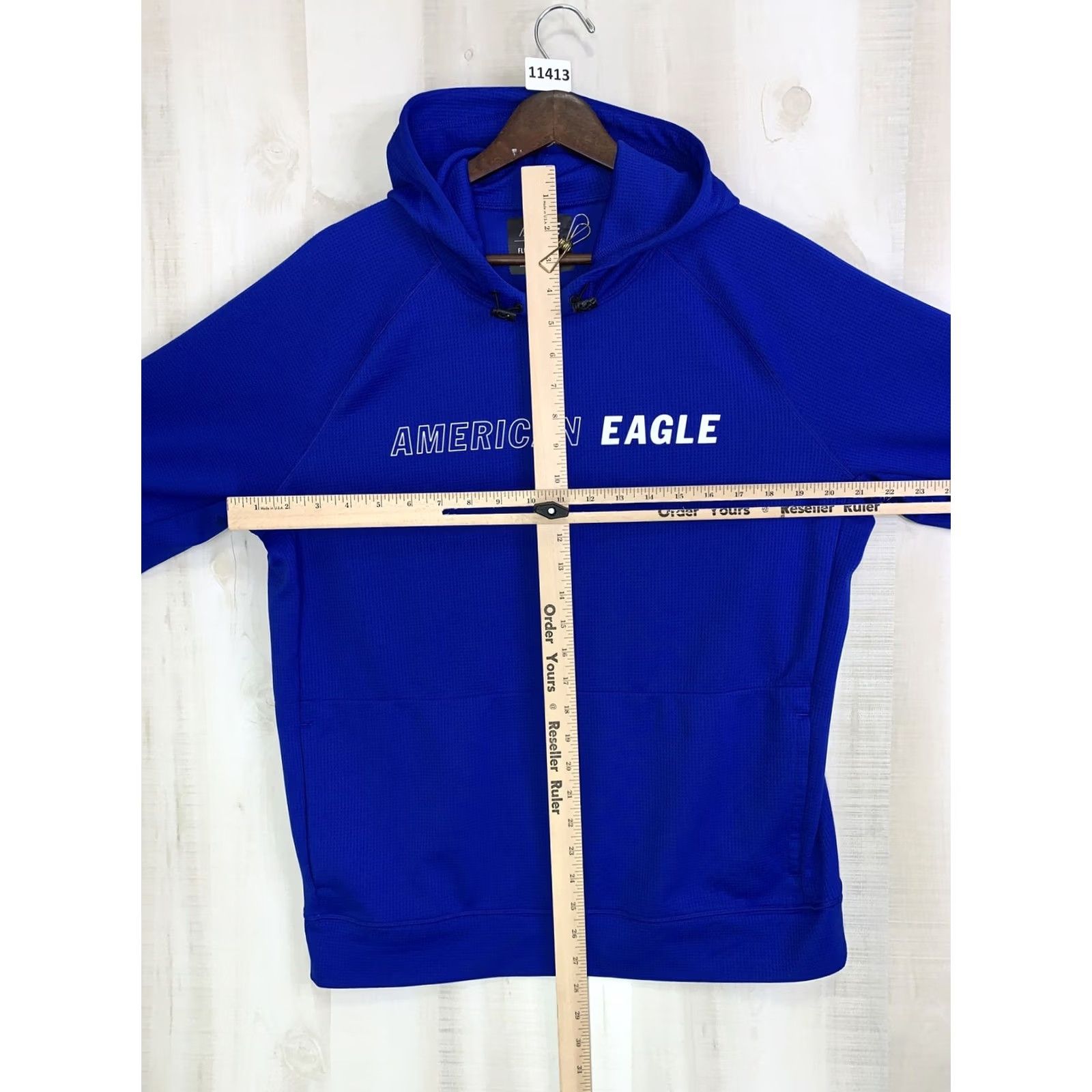 American Eagle Outfitters American Eagle Outfitters Hoodie Mens Medium Waffle Knit Blue Pullover Flex Yoga? Size US M / EU 48-50 / 2 - 6 Thumbnail