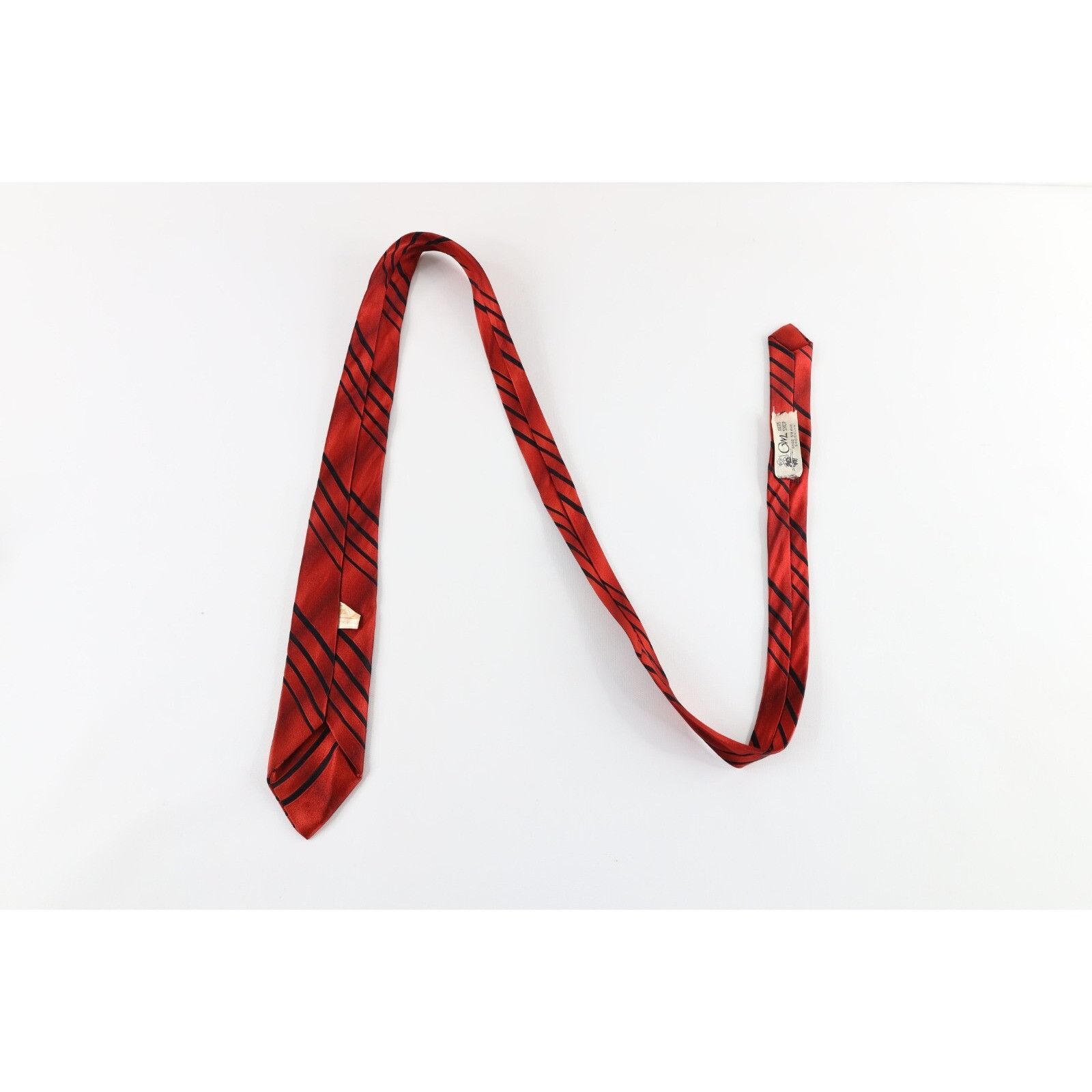 Vintage Vintage 50s 60s Rockabilly Rhodia Acetate Striped Neck Tie Size ONE SIZE - 3 Thumbnail