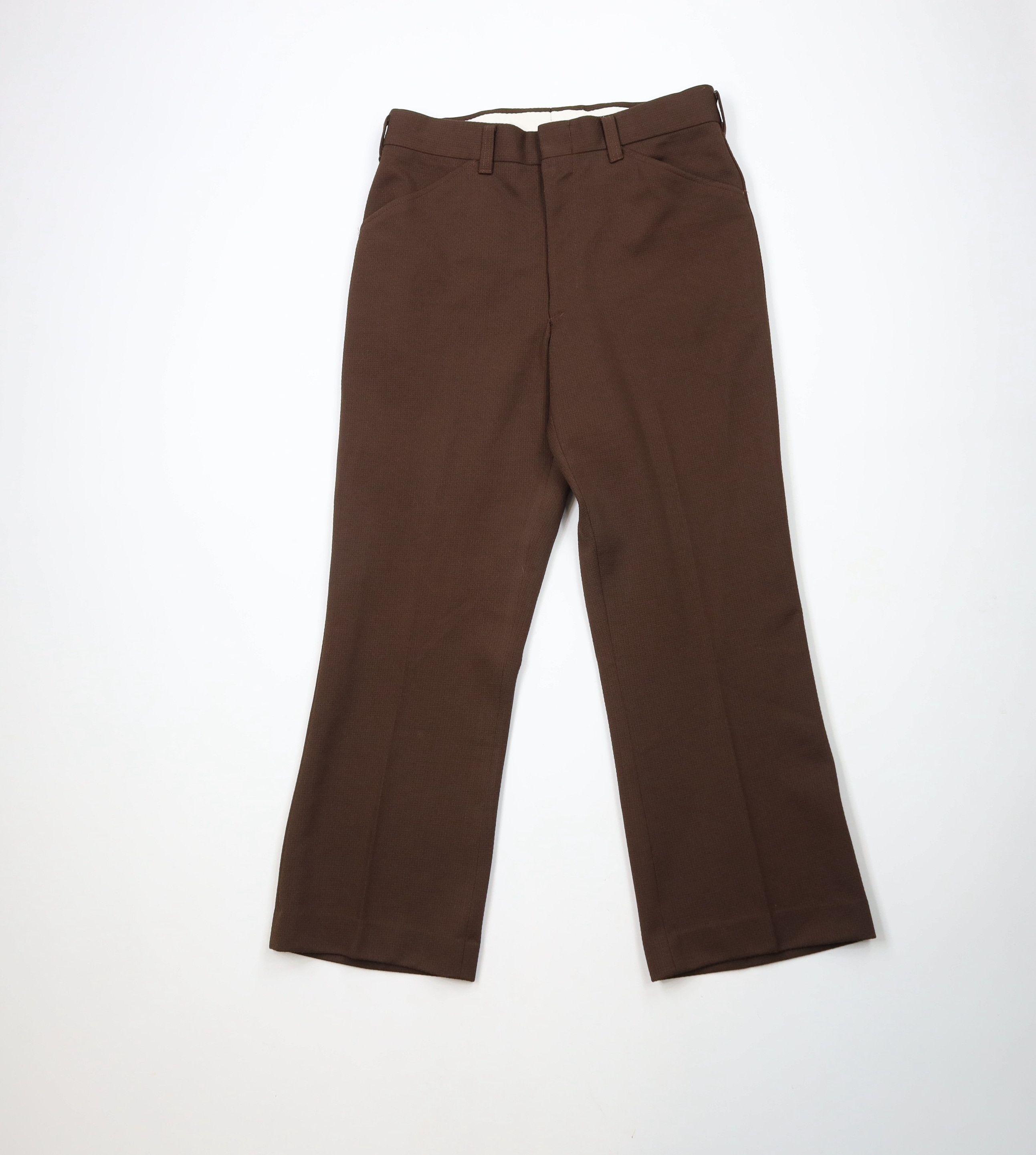 Vintage Vintage 70s Streetwear Knit Wide Leg Chino Pants Brown USA Size US 32 / EU 48 - 1 Thumbnail