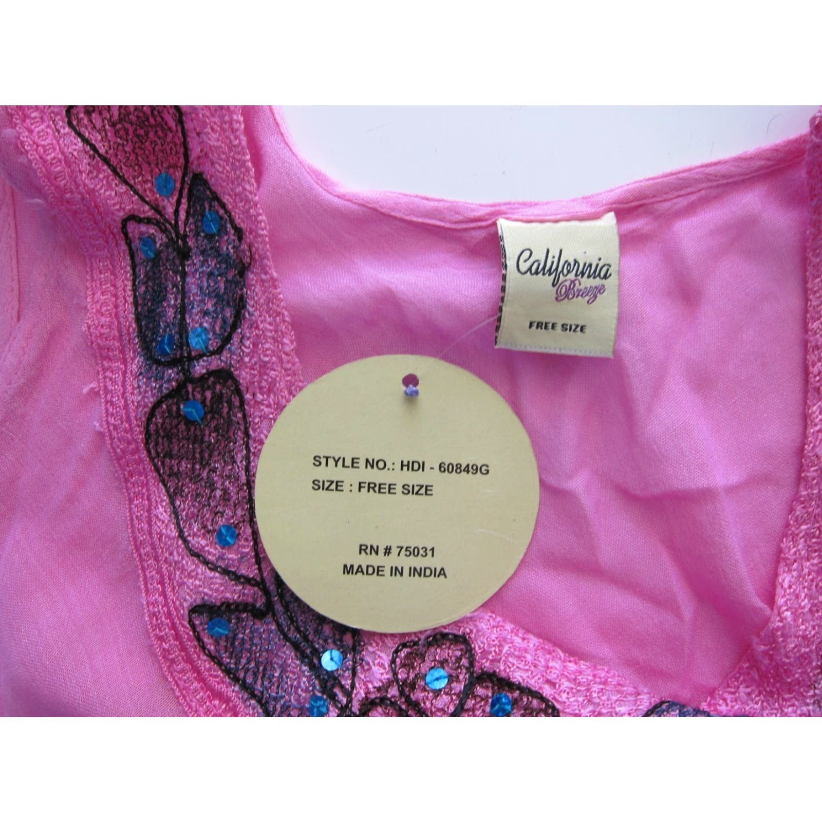 Vintage VINTAGE California Breeze Tank Women L Pink Floral Embroidered Sleeveless Rayon Blouse Large Size L / US 10 / IT 46 - 4 Thumbnail