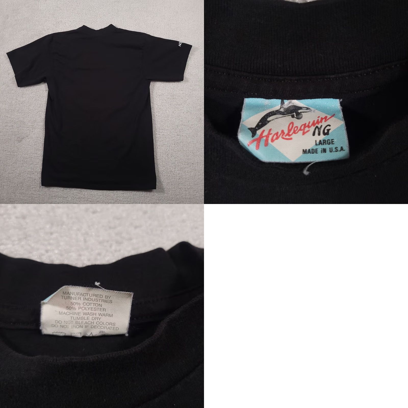 Vintage VINTAGE Harlequin T Shirt 1988 Aquarium of Niagra Falls USA Black Large Women's Short Sleeve Crew Neck T-Shirt Size L / US 10 / IT 46 - 9 Thumbnail
