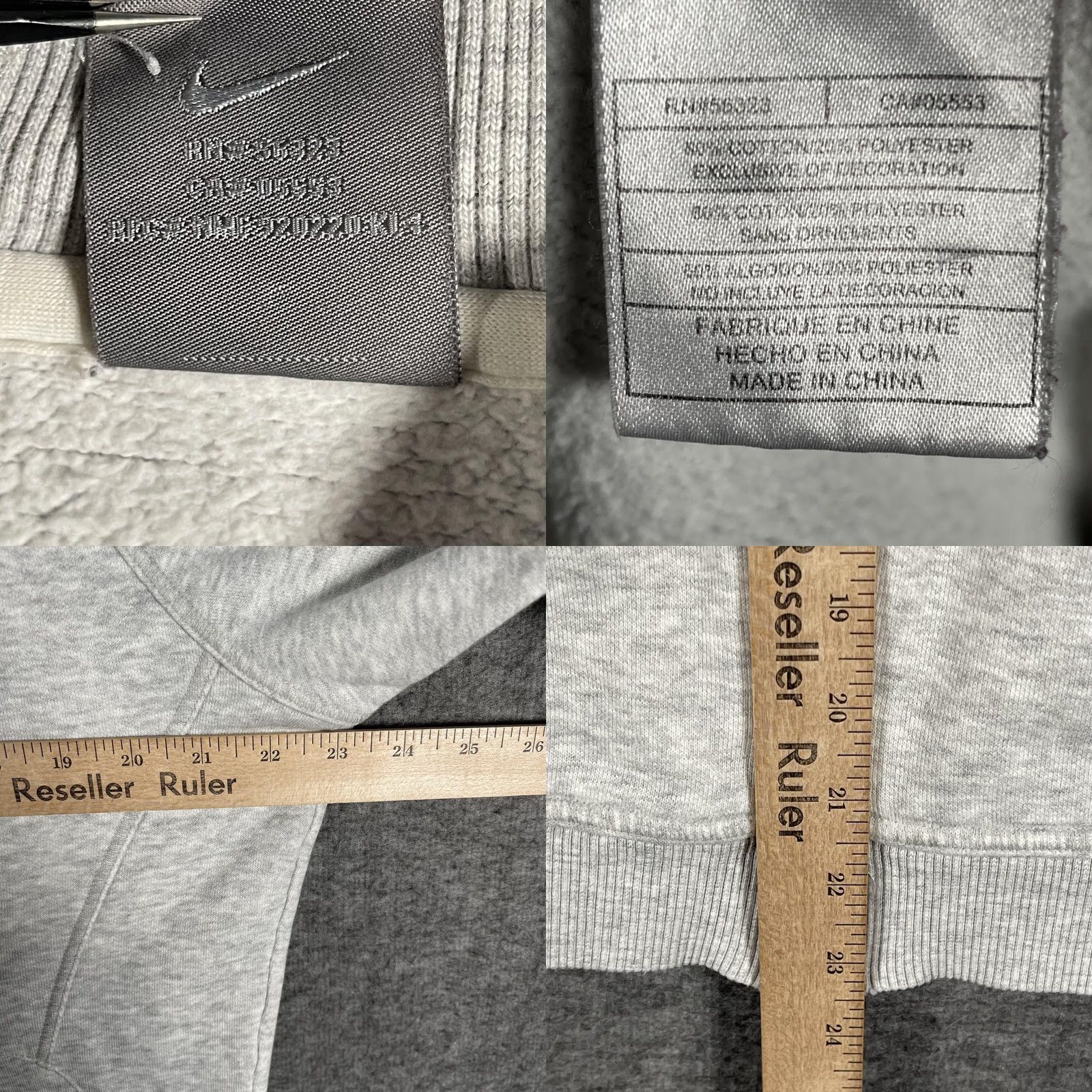 Nike Nike Hoodie Mens Large Gray Full Zip Fleece High Neck Logo Pockets Y2k Size US L / EU 52-54 / 3 - 8 Thumbnail
