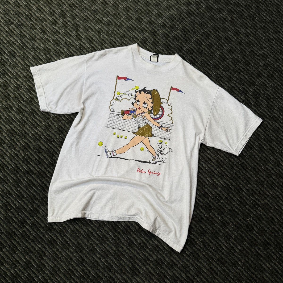 Vintage Vintage Diamond Dust Betty Boop Tennis Tee Size US L / EU 52-54 / 3 - 1 Thumbnail