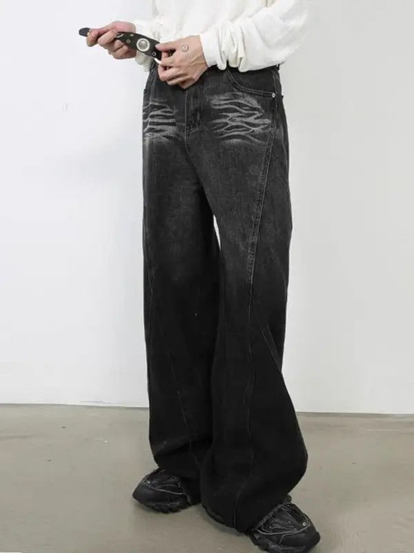 Japanese Brand VIBE Vintage street hip-hop washed baggy jeans Size US 30 / EU 46 - 4 Thumbnail
