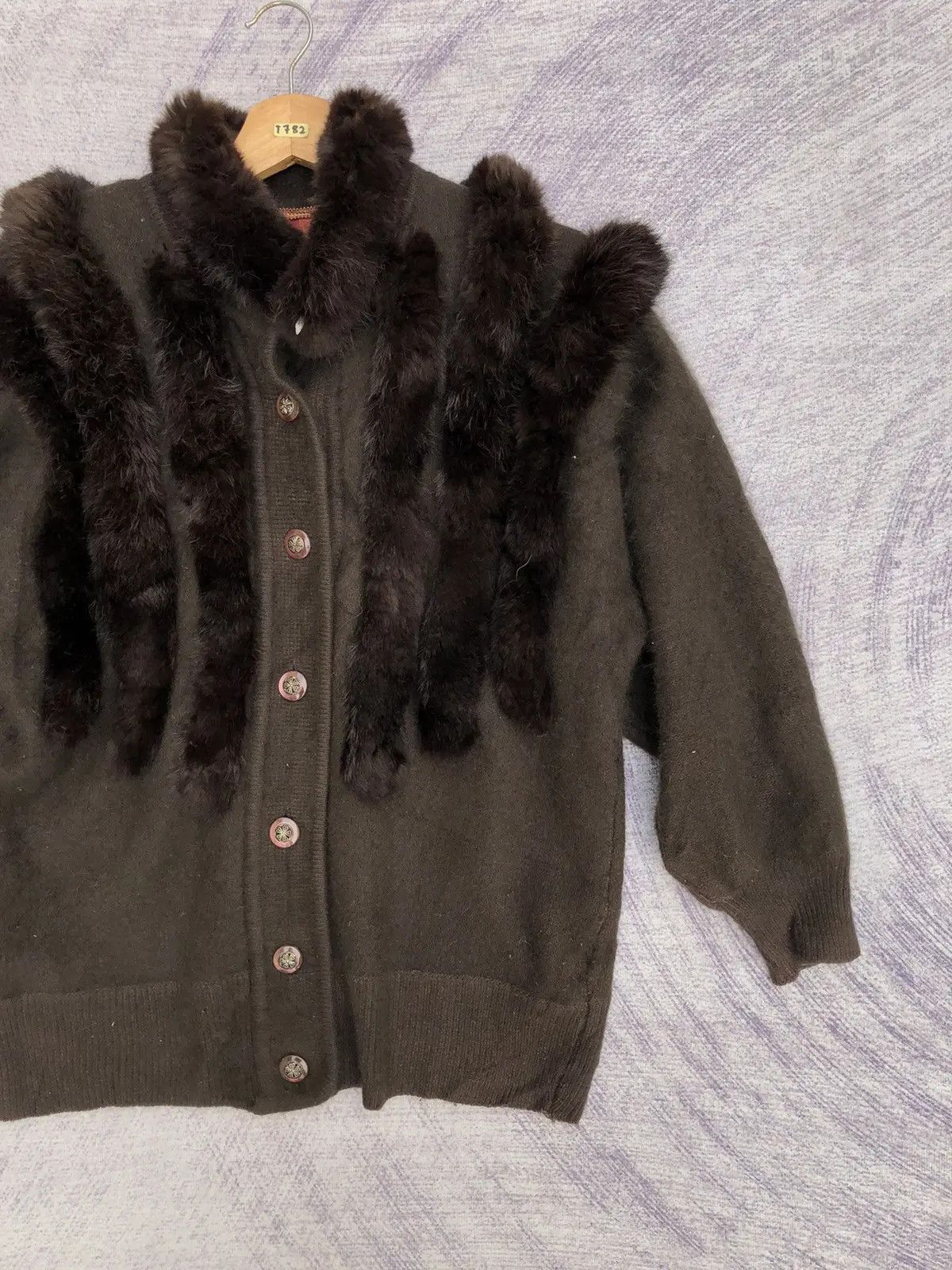 Beauty Beast × Designer acket Rabbit Trim Cardigan Winter Pattern Nice Design Size US M / EU 48-50 / 2 - 2 Thumbnail