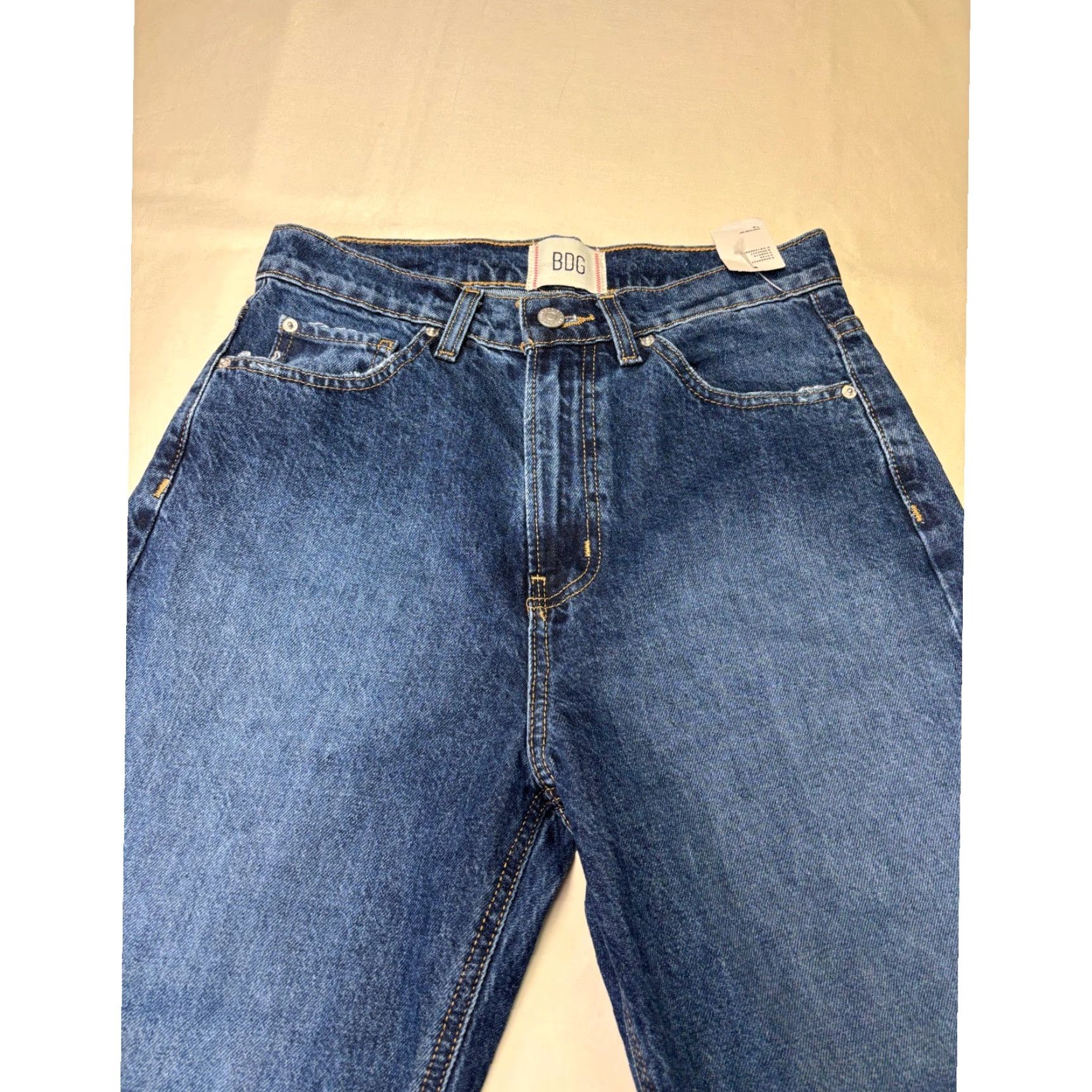 Bdg BDG Cowboy Jeans Denim Dark Wash High Rise Wide-Leg Distressed 28X30 Womens 5-Pocket Belt Leather Patch 100% Cotton Jeans | Cowboy, 90s Size 28" / US 6 / IT 42 - 2 Thumbnail