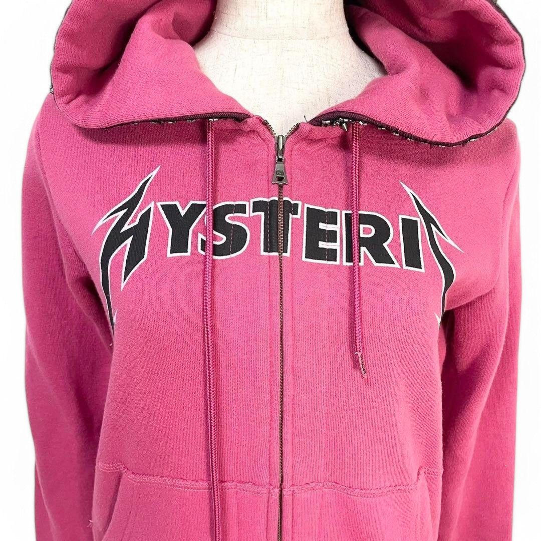 Hysteric Glamour Hysteric Glamour - Pink Canvas Studded Zip-Hoodie Vintage Size M / US 6-8 / IT 42-44 - 2 Thumbnail