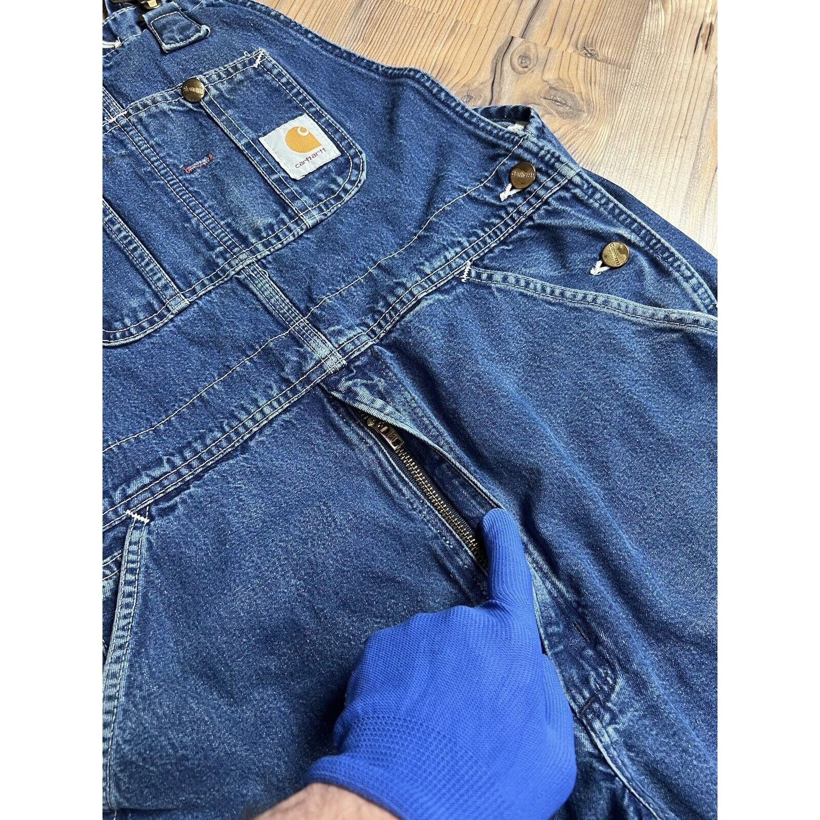 Carhartt Carhartt Vintage USA Women`s Workwear Blue Denim Bib Overall Size XXS / US 00 / IT 34 - 11 Thumbnail
