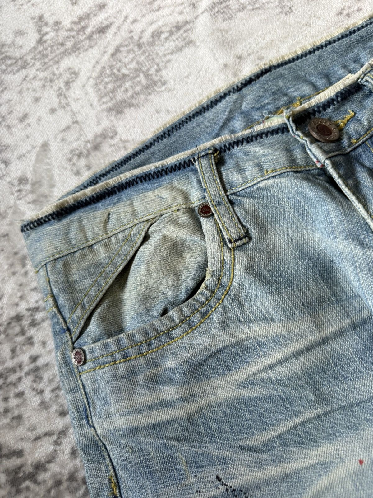 Hysteric Glamour Crazy Leopard Japan Paint Splatter Honeycomb Loose Jeans Size US 30 / EU 46 - 11 Thumbnail