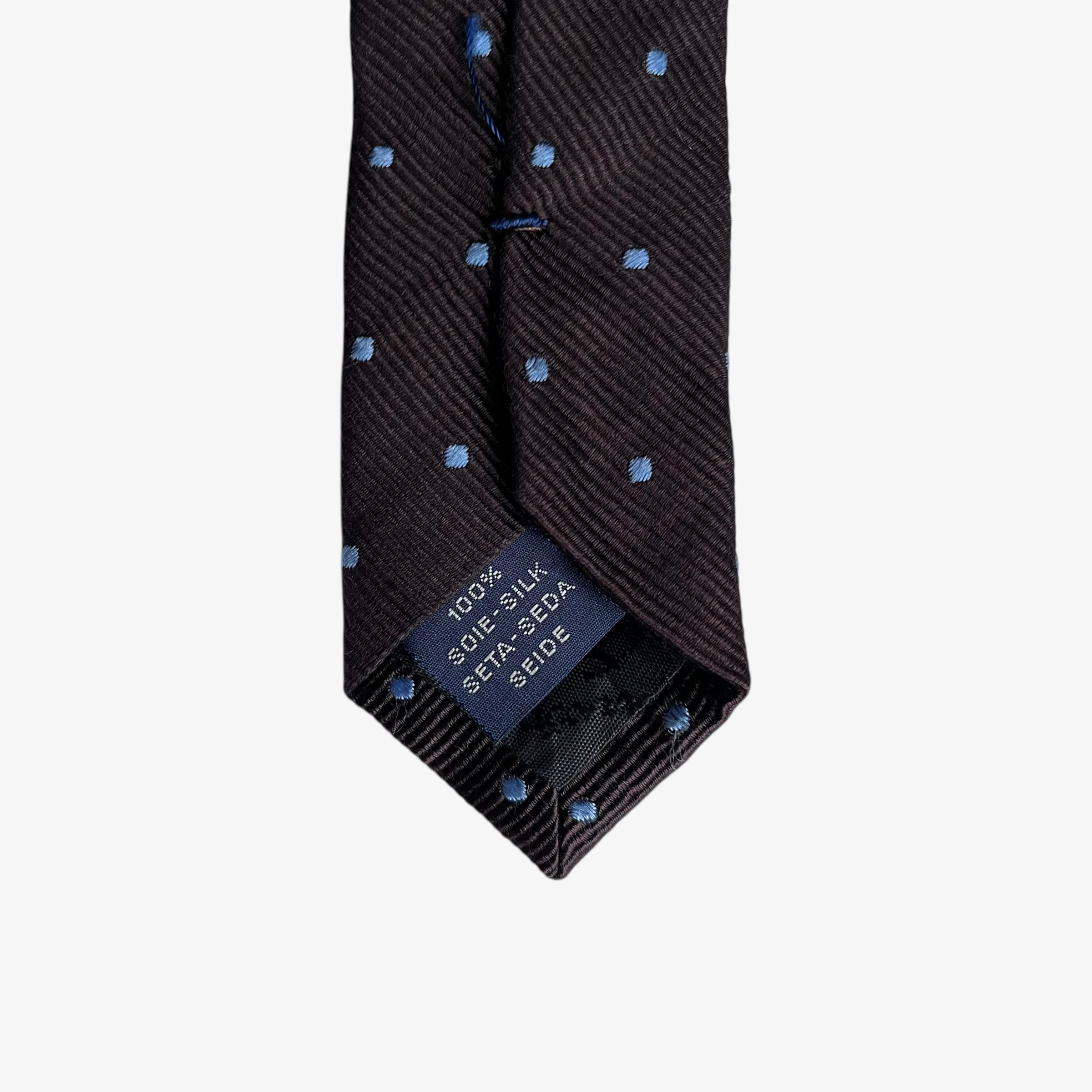 Faconnable Vintage 90s Faconnable Geometric Polka Dot Brown Silk Tie Size ONE SIZE - 3 Thumbnail