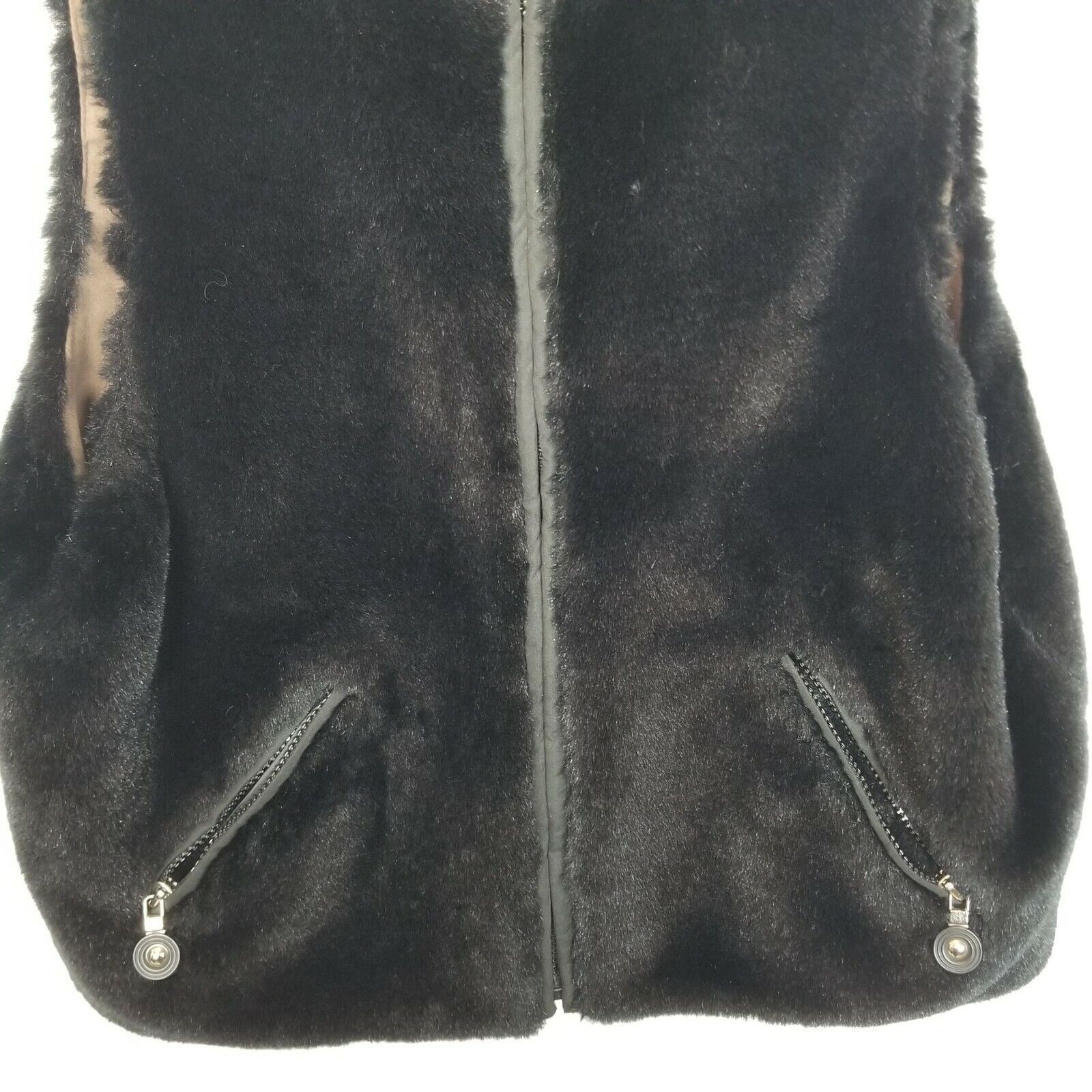 Vintage Jamie Sadock Womens Reversible Full Zip Faux Fur Vest Sz M Size M / US 6-8 / IT 42-44 - 4 Thumbnail