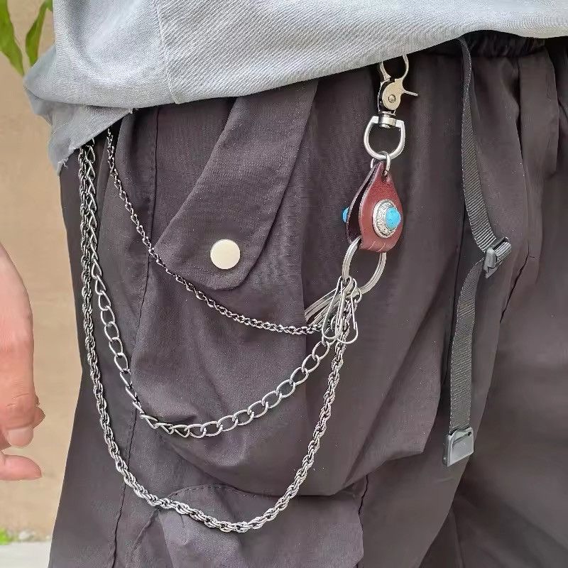 Jean × Vintage Punk Leather Jeans Chain Accessories Size ONE SIZE - 1 Thumbnail