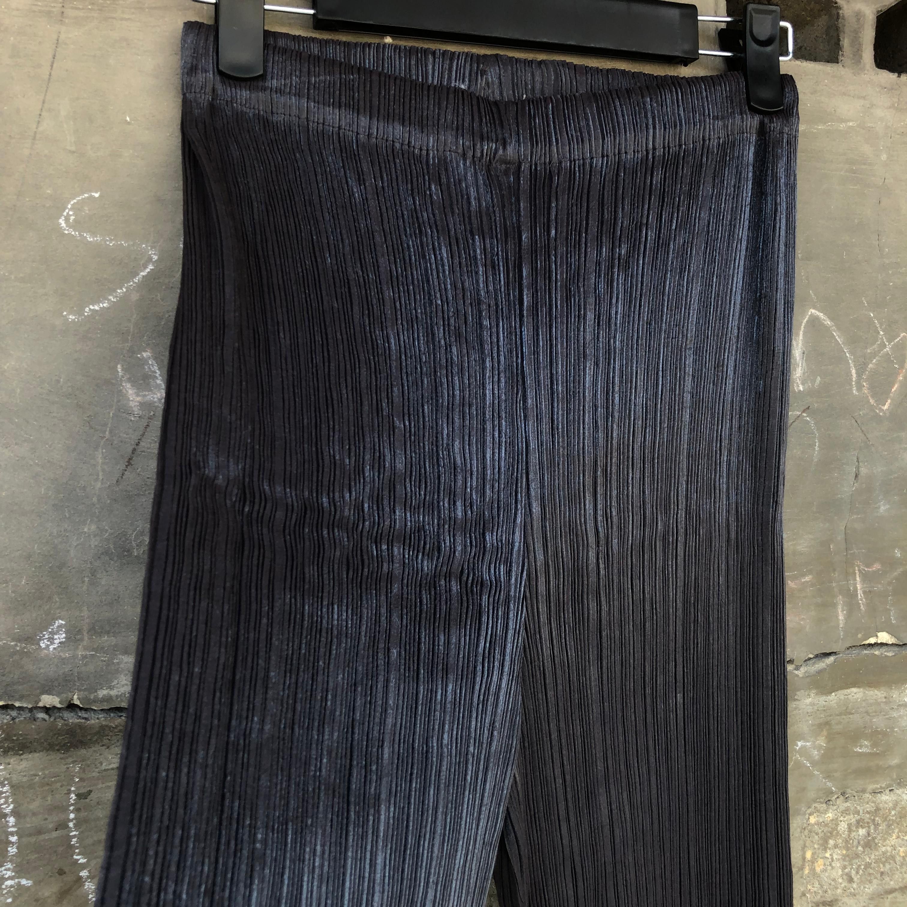 Pleats Please Issey Miyake Issey Miyake Pleats Black Silver Rayon Size US 29 - 4 Thumbnail