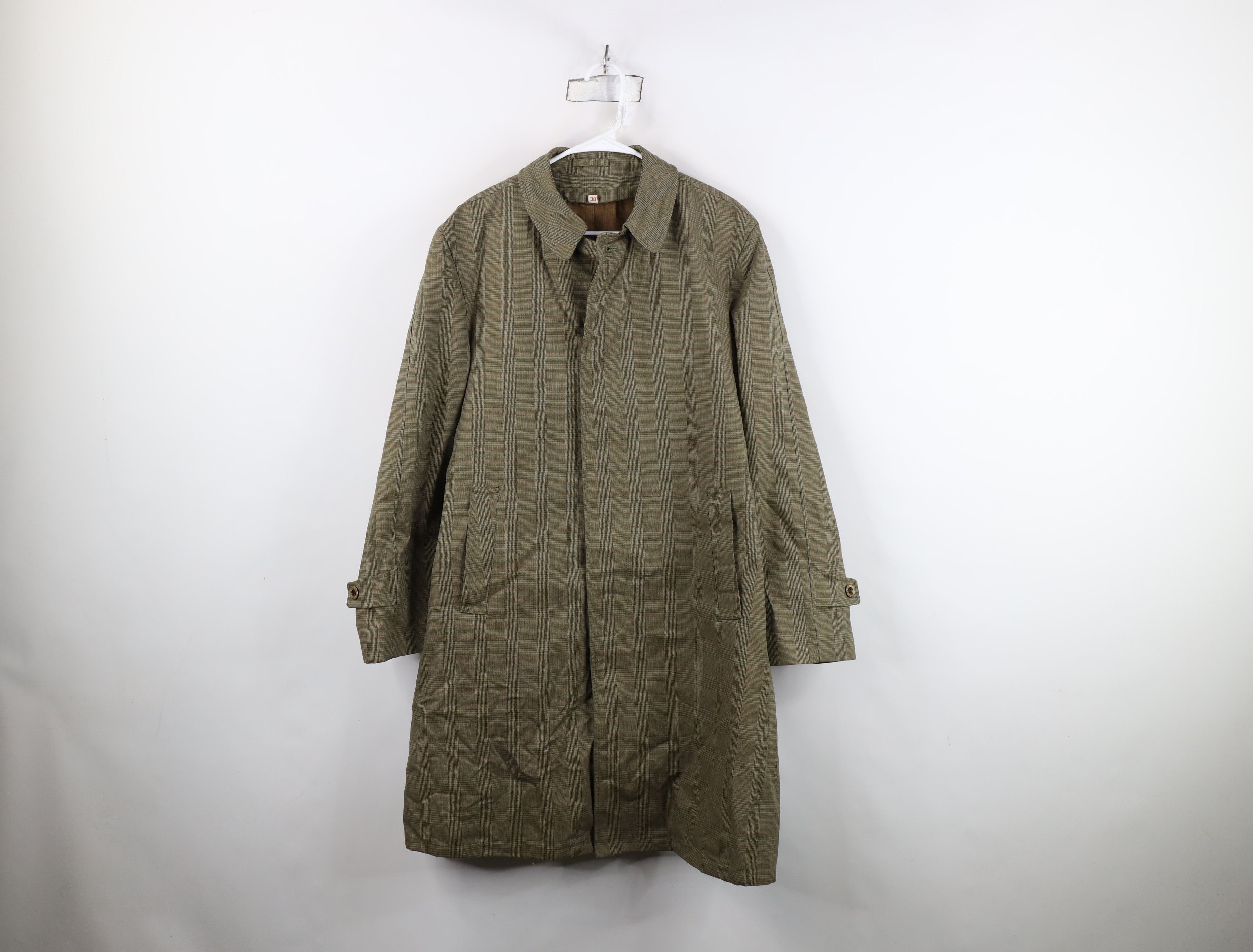 Vintage Vintage 50s 60s Streetwear Houndstooth Paid Trench Coat USA Size US L / EU 52-54 / 3 - 1 Thumbnail