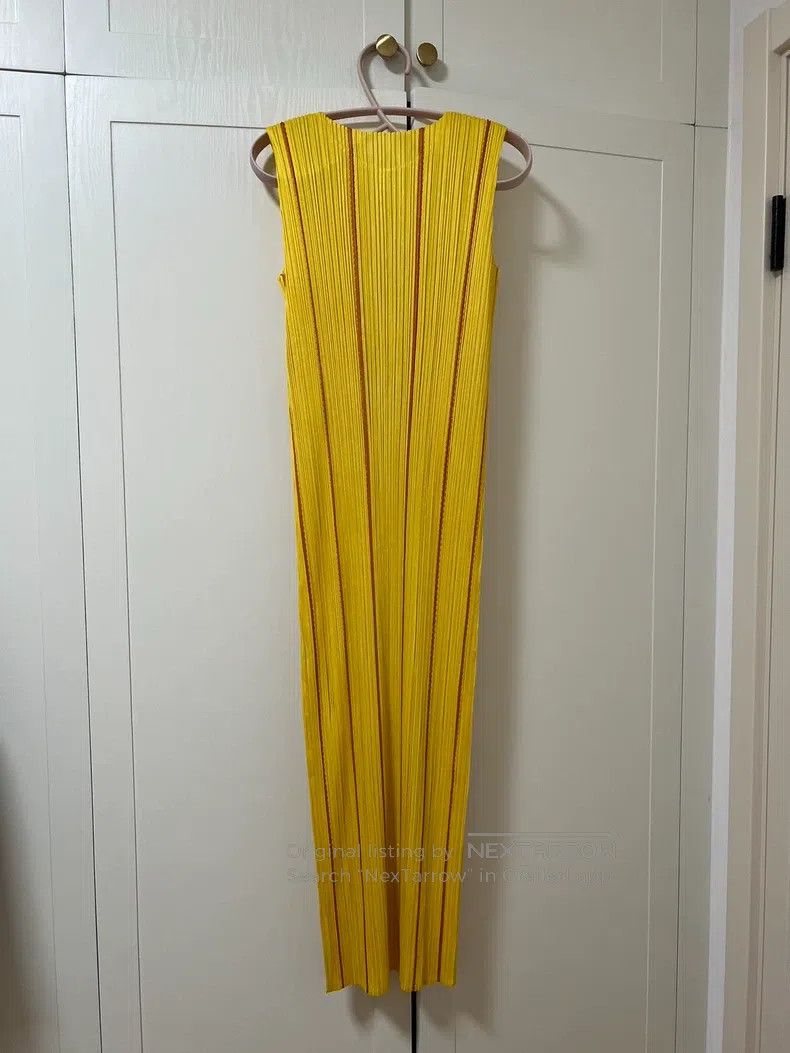 Issey Miyake Issey Miyake Fashion Dress Yellow Size L / US 10 / IT 46 - 7 Thumbnail