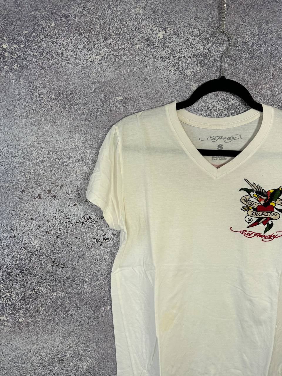 Vintage Ed Hardy Made In USA White Tee Logos small Size S / US 4 / IT 40 - 3 Thumbnail