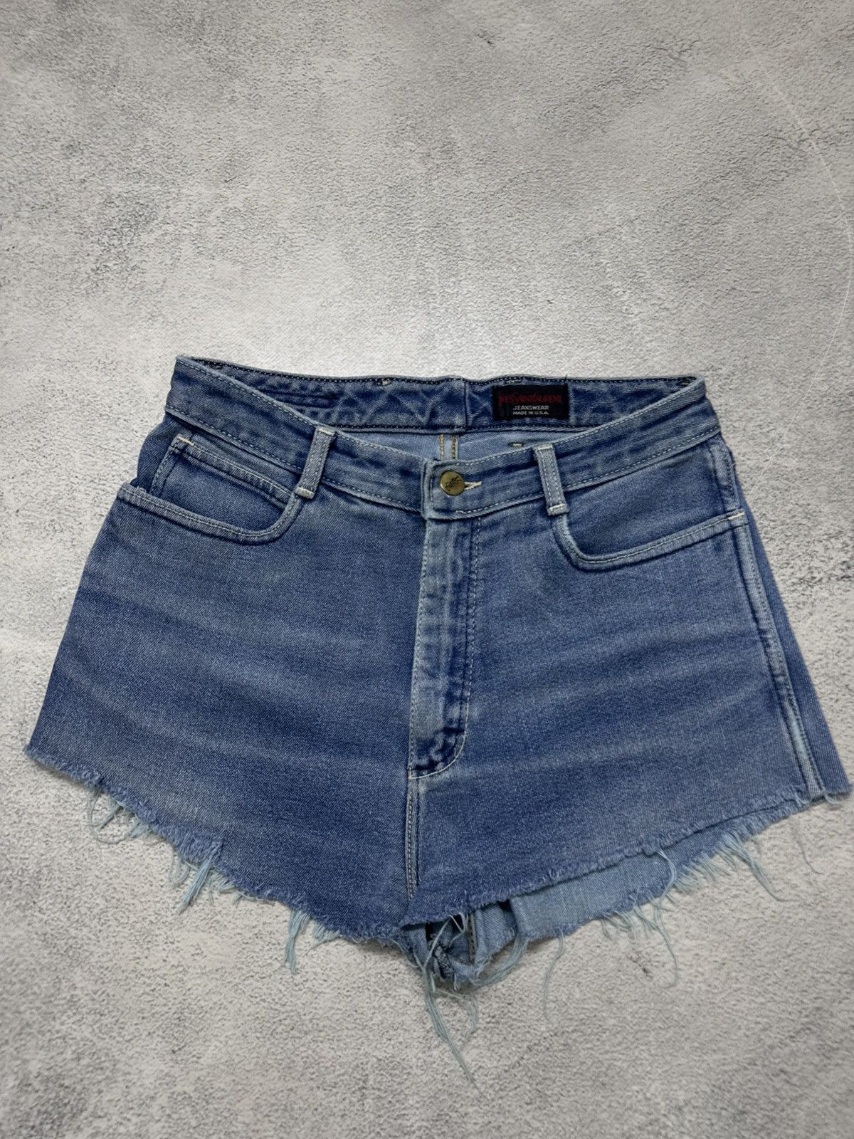 Yves Saint Laurent Vintage Y2k Yves Saint Laurent YSL Denim Shorts 00’s Size 32" / US 10 / IT 46 - 10 Thumbnail
