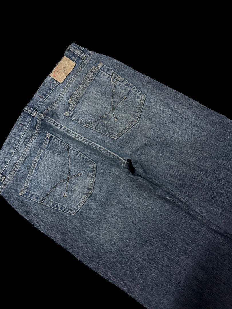 Japanese Brand BAGGY Guga 🇯🇵 Jeans Rusty Mudwash Sick Style Distressed Jean Size US 33 - 17 Thumbnail