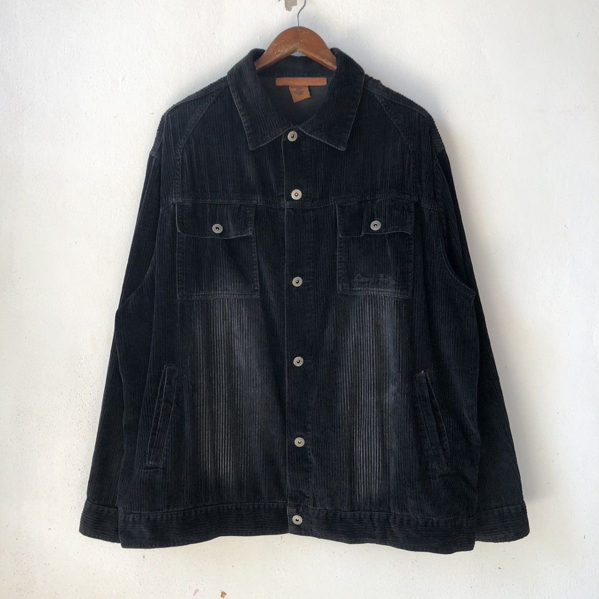 SEAN JOHN Black Coatse Colduroy Jacket - Distressed
