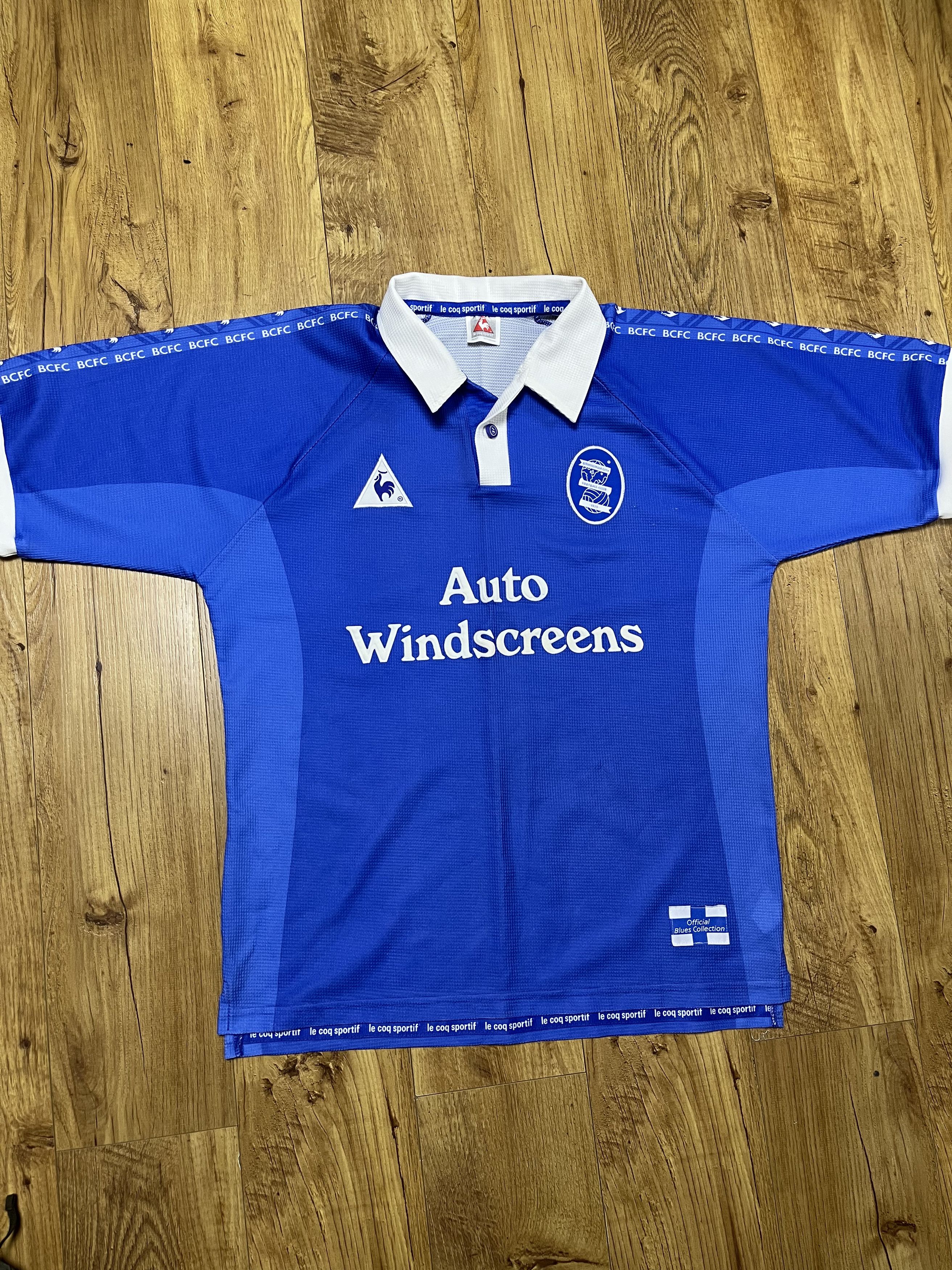 image of 1998-99 Birmingham Le Coq Sportif Home Soccer Jersey in Blue, Men's (Size XL)