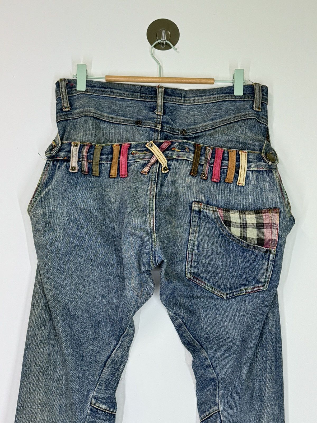Japanese Brand BREATH MINT DOUBLE WAIST DISTRESSED DENIM PANTS Size US 32 / EU 48 - 10 Thumbnail