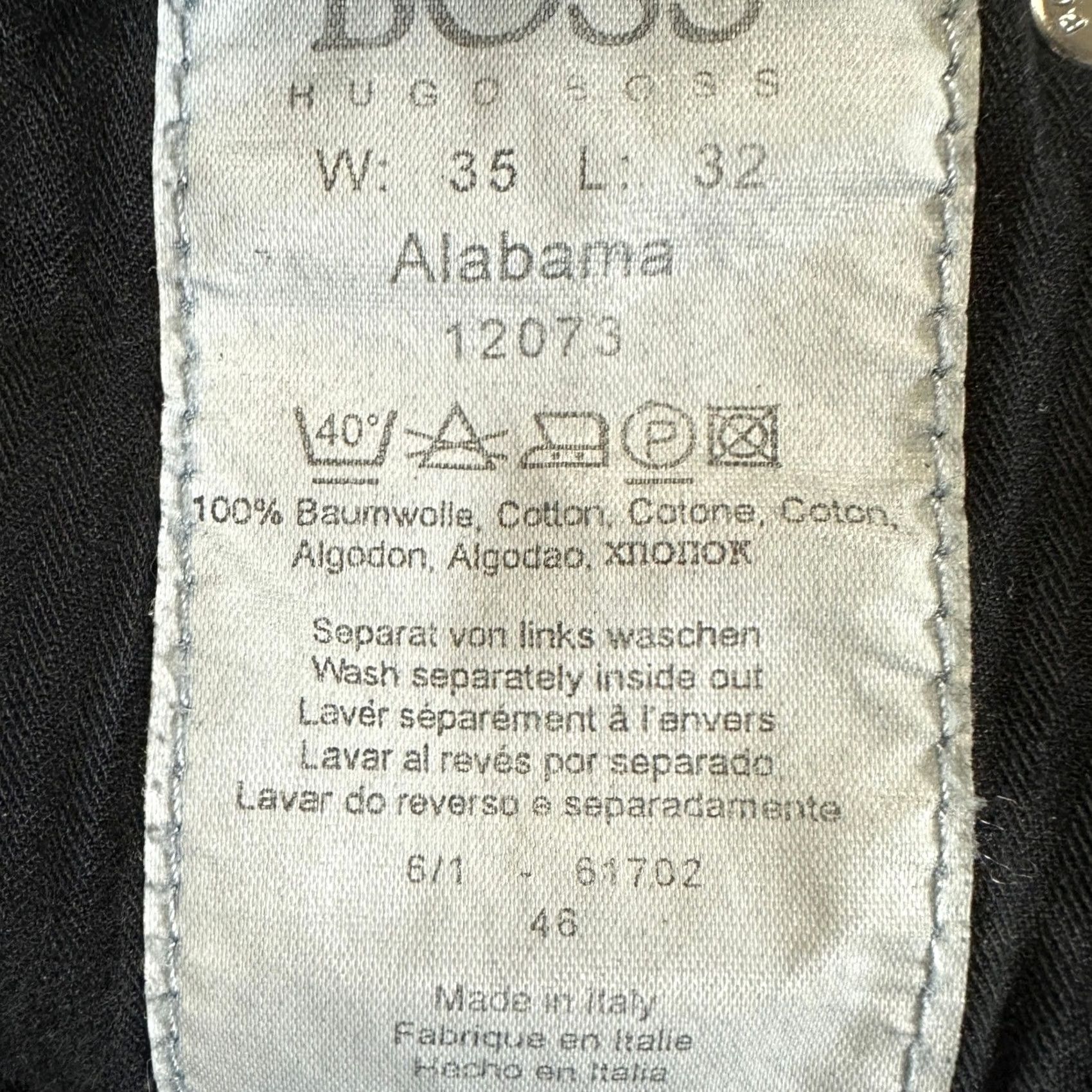 Hugo Boss BOSS Hugo Boss Alabama Straight Leg Jeans Black Denim 5-Pocket Mens 35x30 EUC Size US 35 - 6 Thumbnail