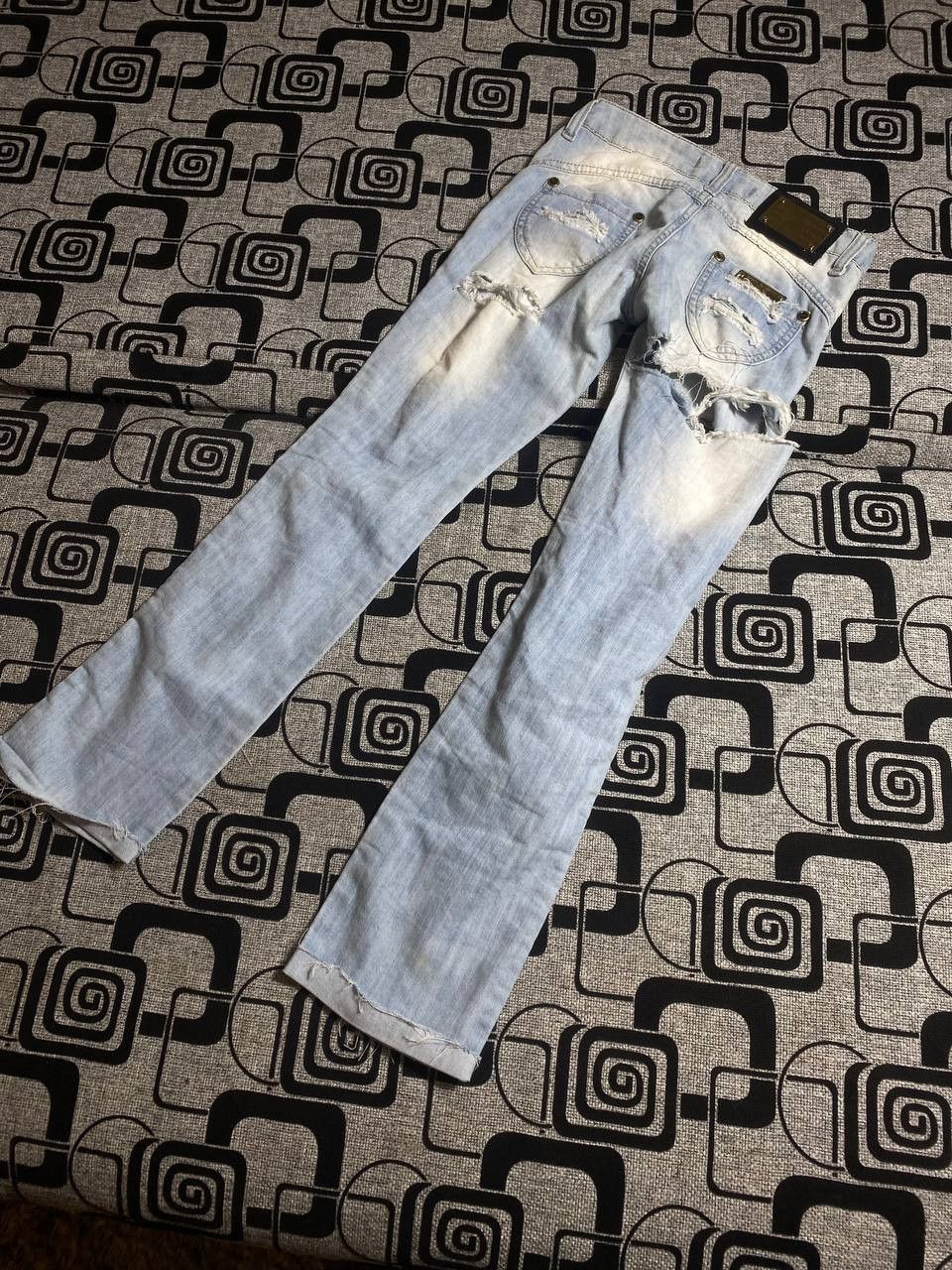 Japanese Brand Crazy Crash Dirty Baggy Faded Jean Japan Avant Garde Style Size US 28 / EU 44 - 13 Thumbnail