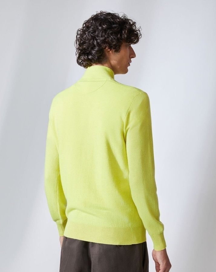 Loro Piana o1srvl11e0824 Mezzocollo Roadster Sweater in Acid Kiwi Size US S / EU 44-46 / 1 - 4 Thumbnail