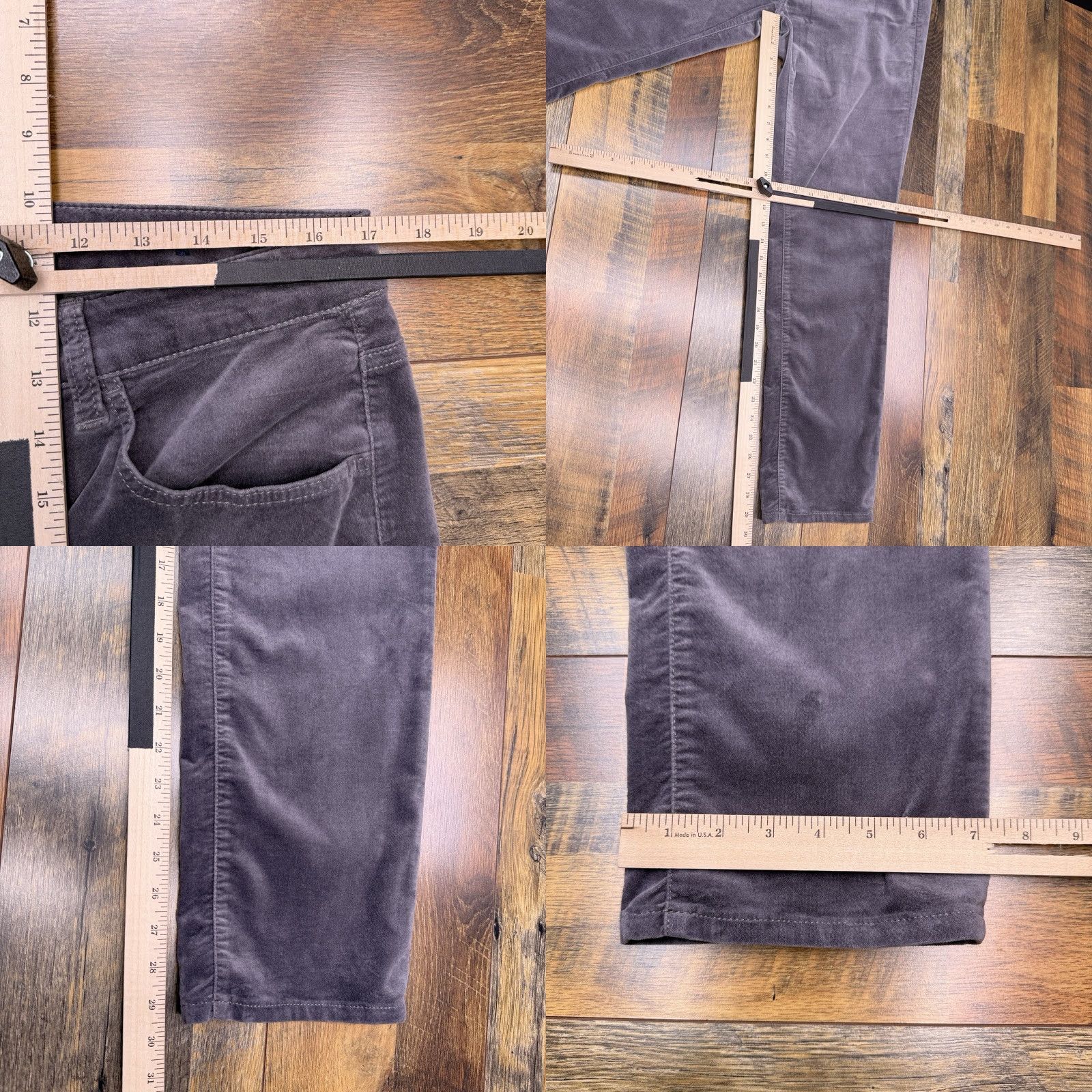 Talbots Talbots High Rise Velvet Pants 12 Gray Straight Leg Stretch Size 34" / US 12 / IT 48 - 8 Thumbnail